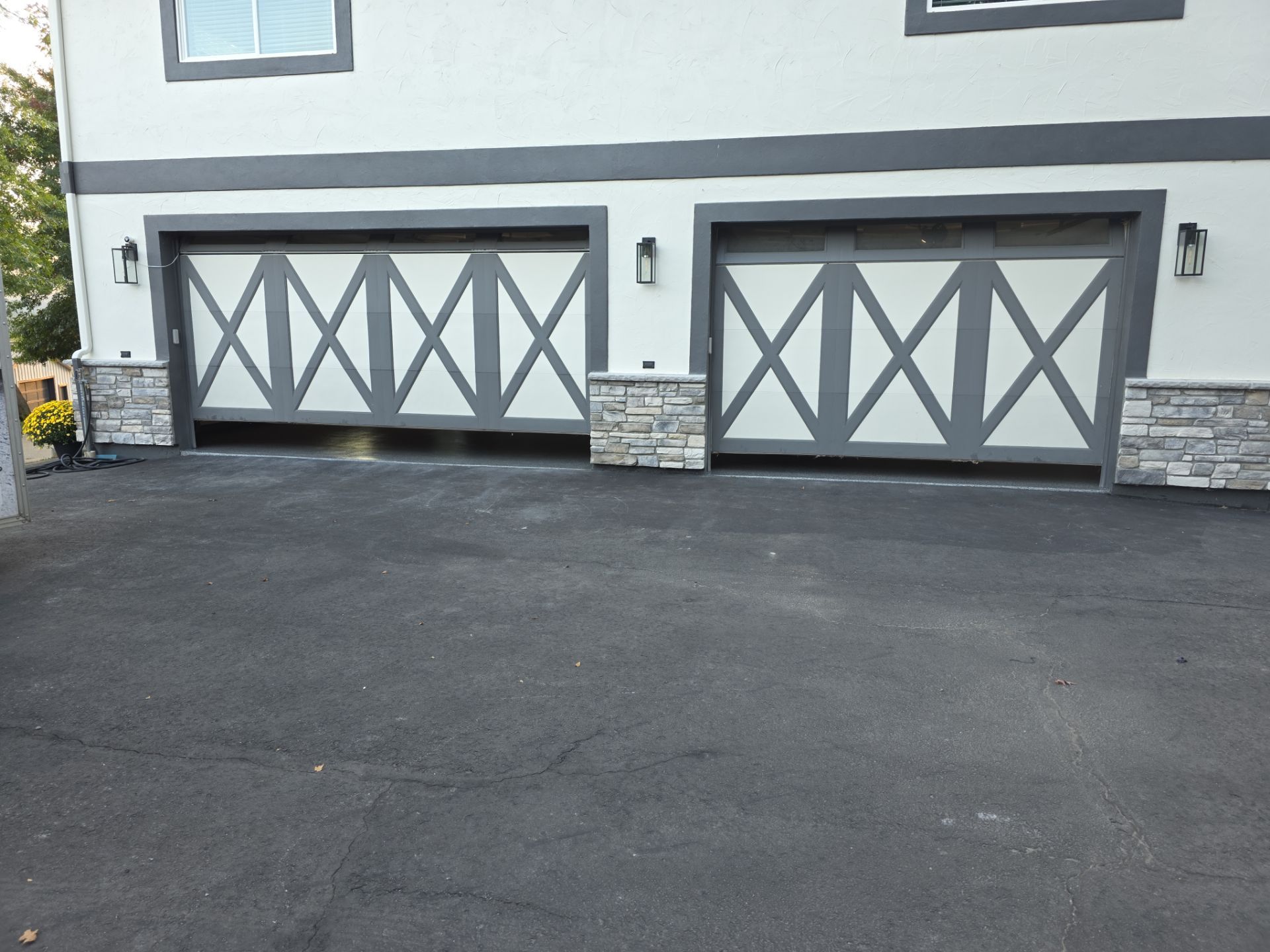 Custom Garage Transformation with Polyaspartic Coating and Hexagonal LED Lighting by Croc Coatings, LLC