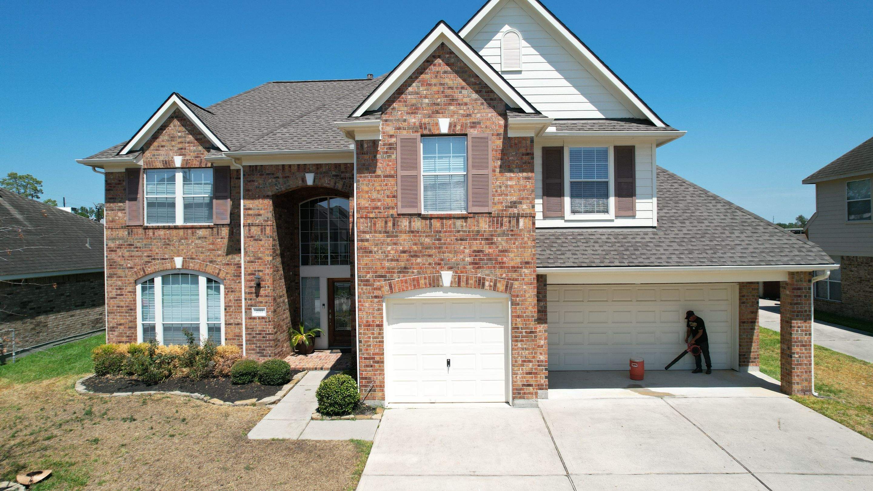 Brick Two-Story Roof Replacement, Tear-Off to Finish — Spring, TX by PL Roofing & SB Roofing, LLC.