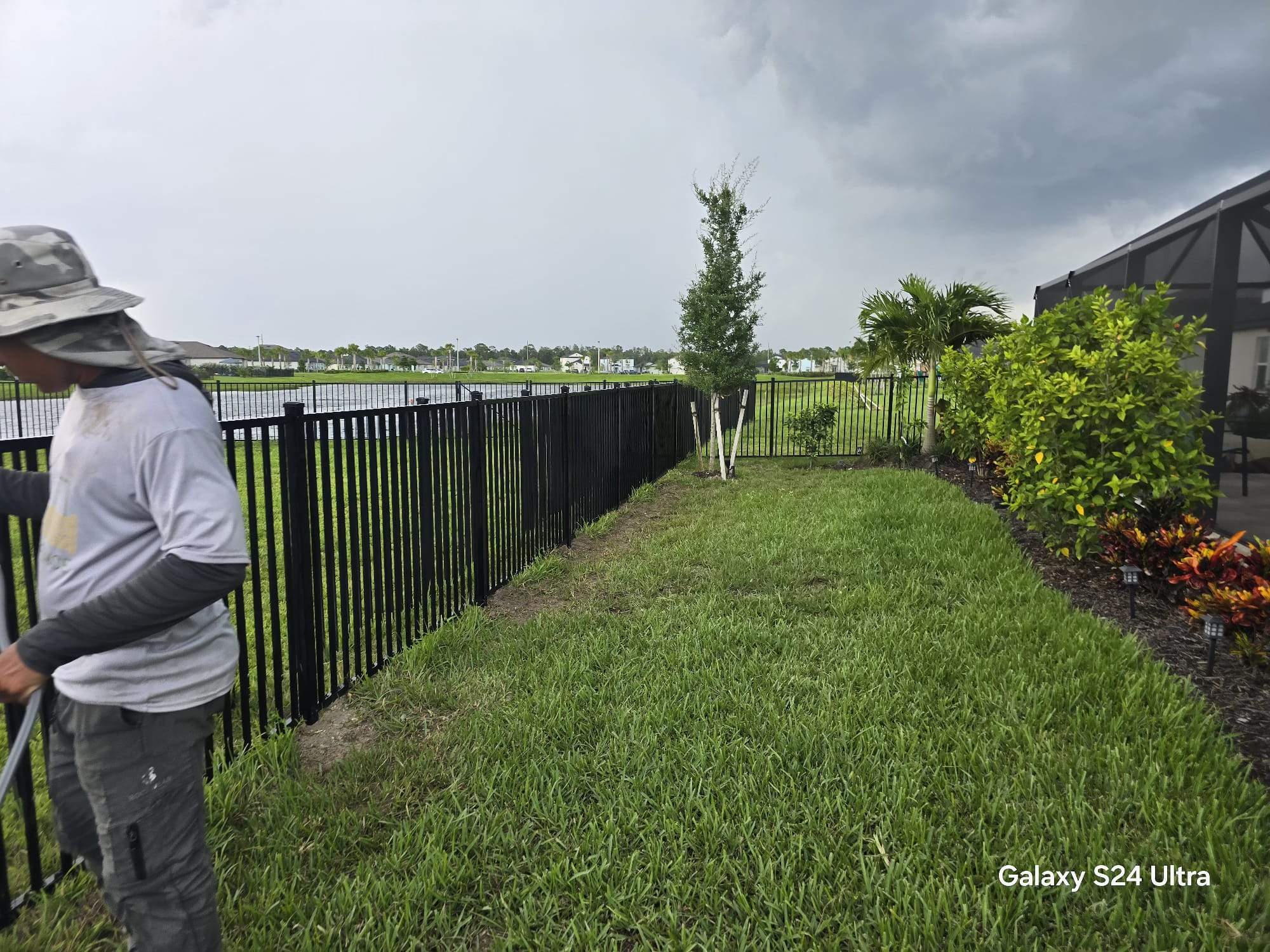 Black Aluminum Picket Fence Installation in North Fort Myers by True Fence LLC