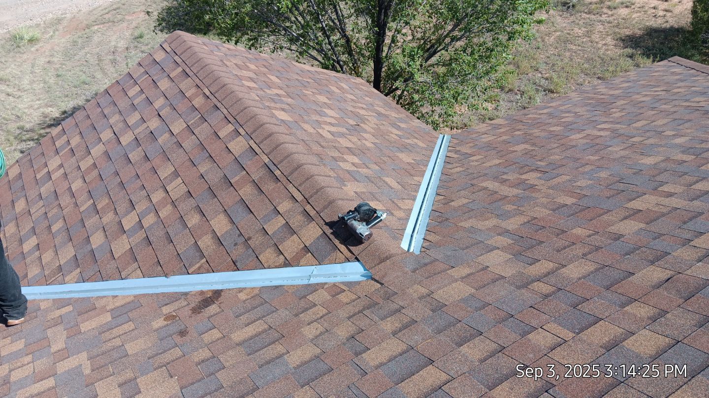 Owens Corning Desert Rose duration shingle roof replacement in Sandia Park by Doyle Roof Masters Inc