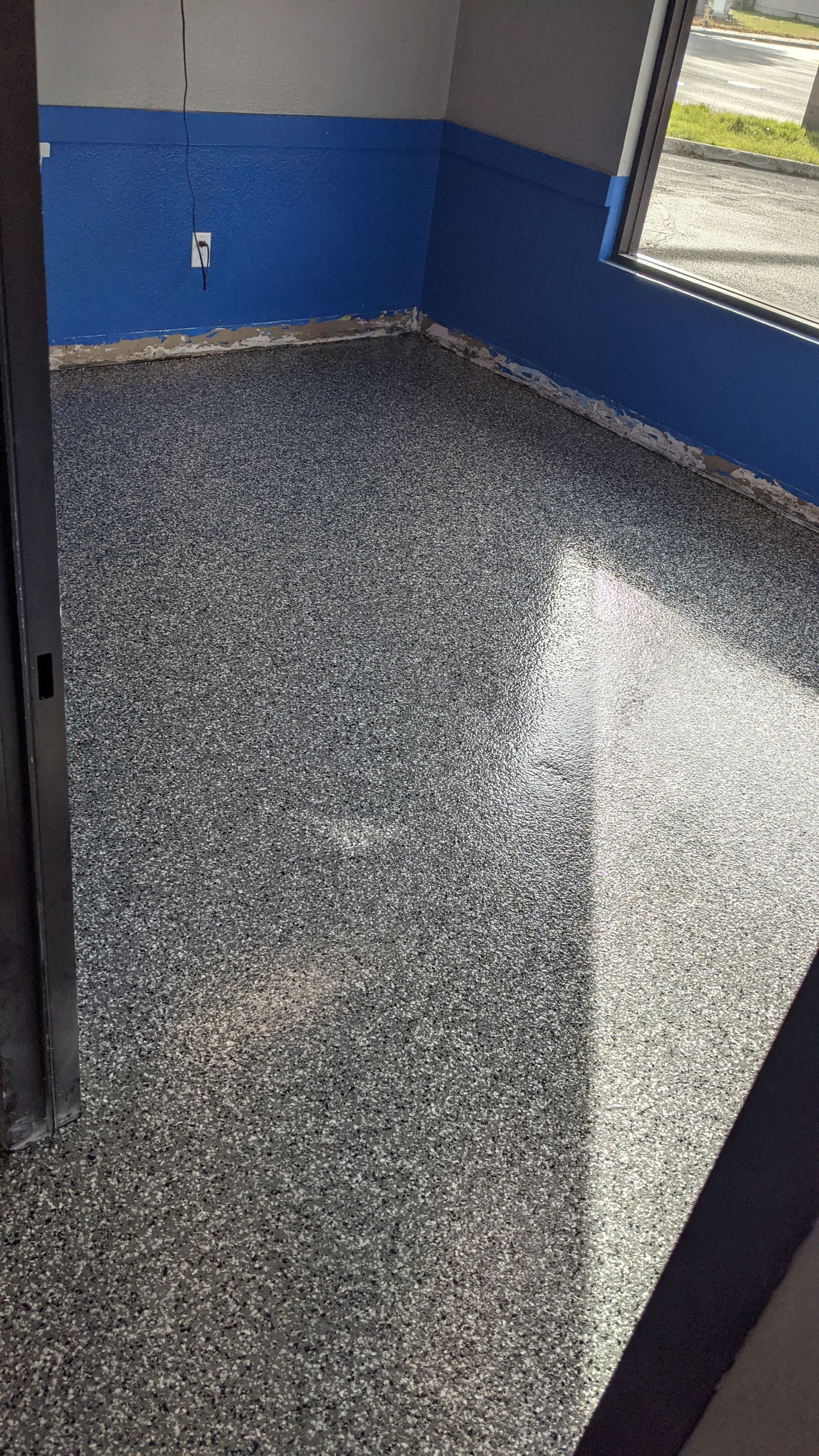 Commercial Floor Transformation using Slate Stone by Croc Coatings, LLC