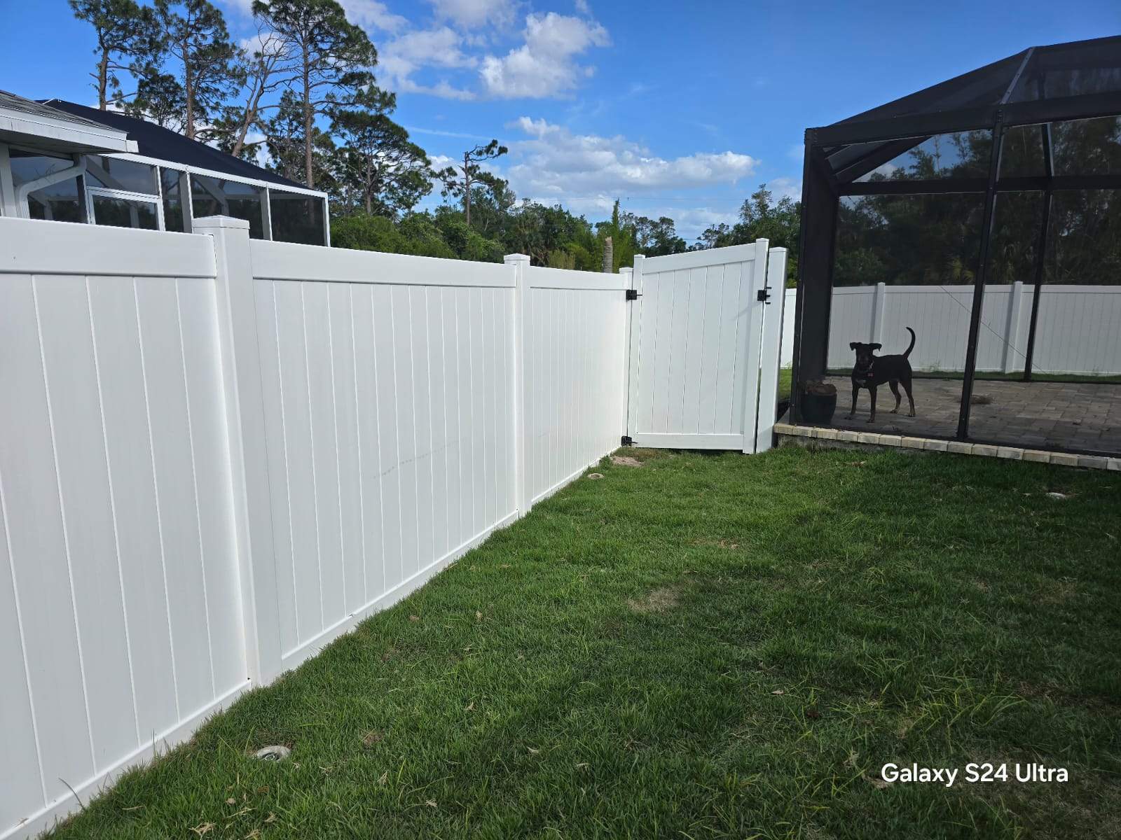 Residential White Vinyl Privacy Fence Installation in North Port by True Fence LLC