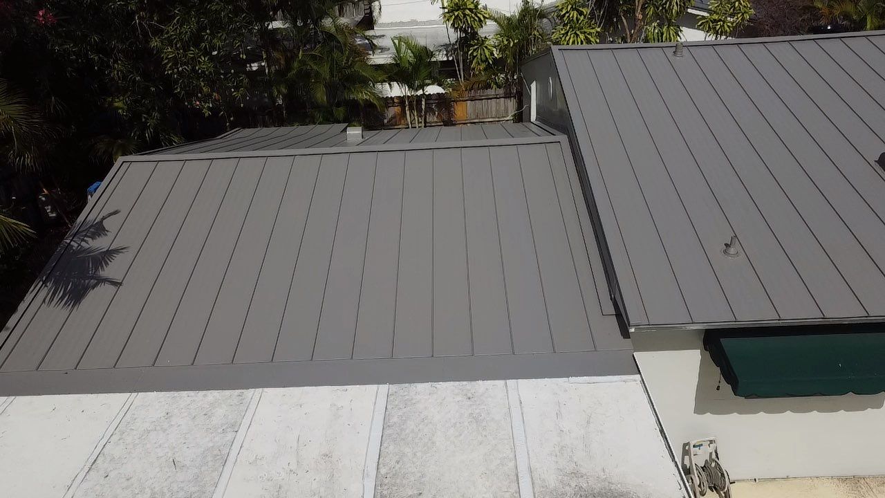 Residential Roofing Installation using 1" Nail strip metal roof by BLUES BROTHERS ROOFING