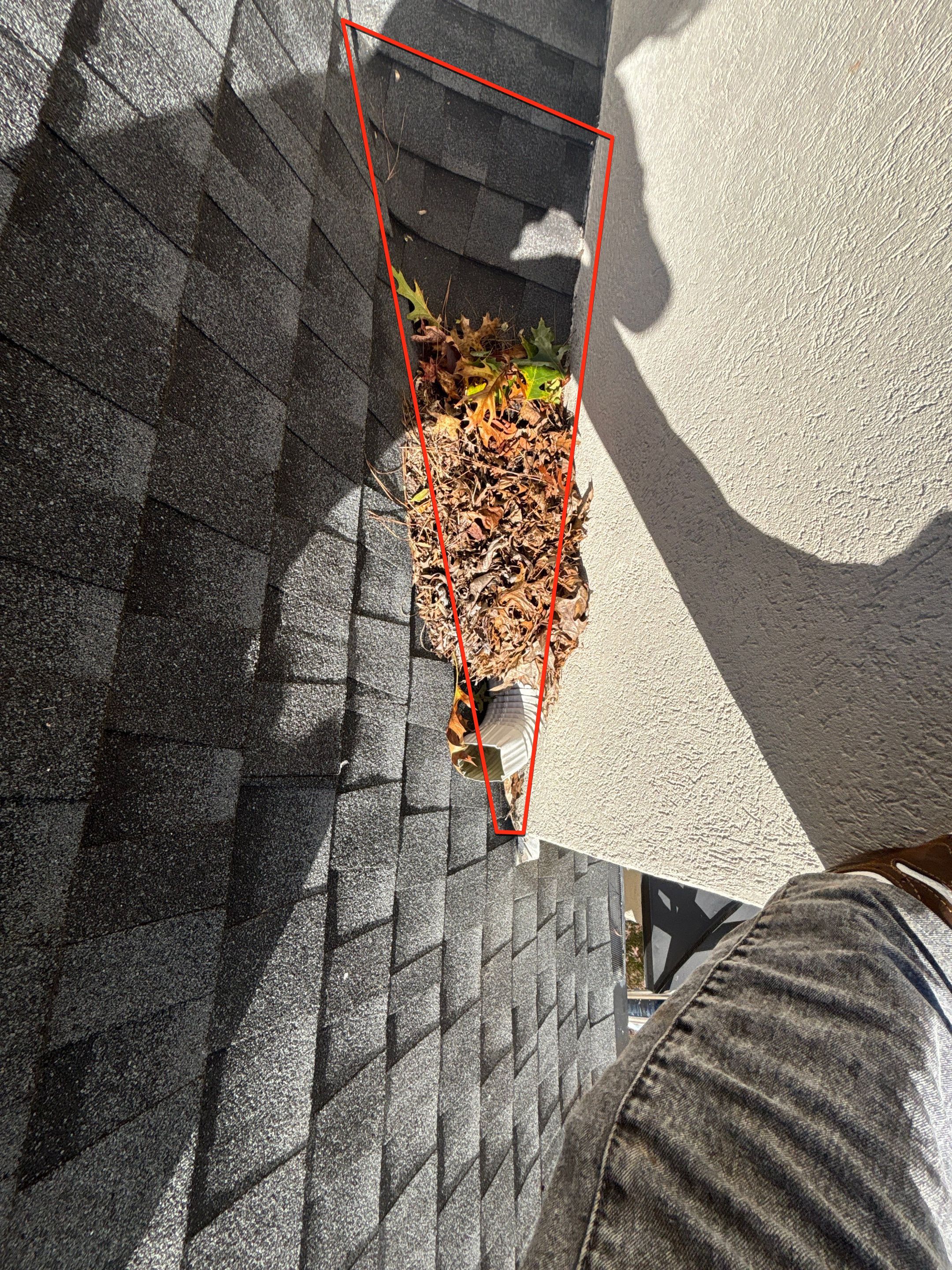 Wrong V valley section installed  by Deerfield Roofing LLC