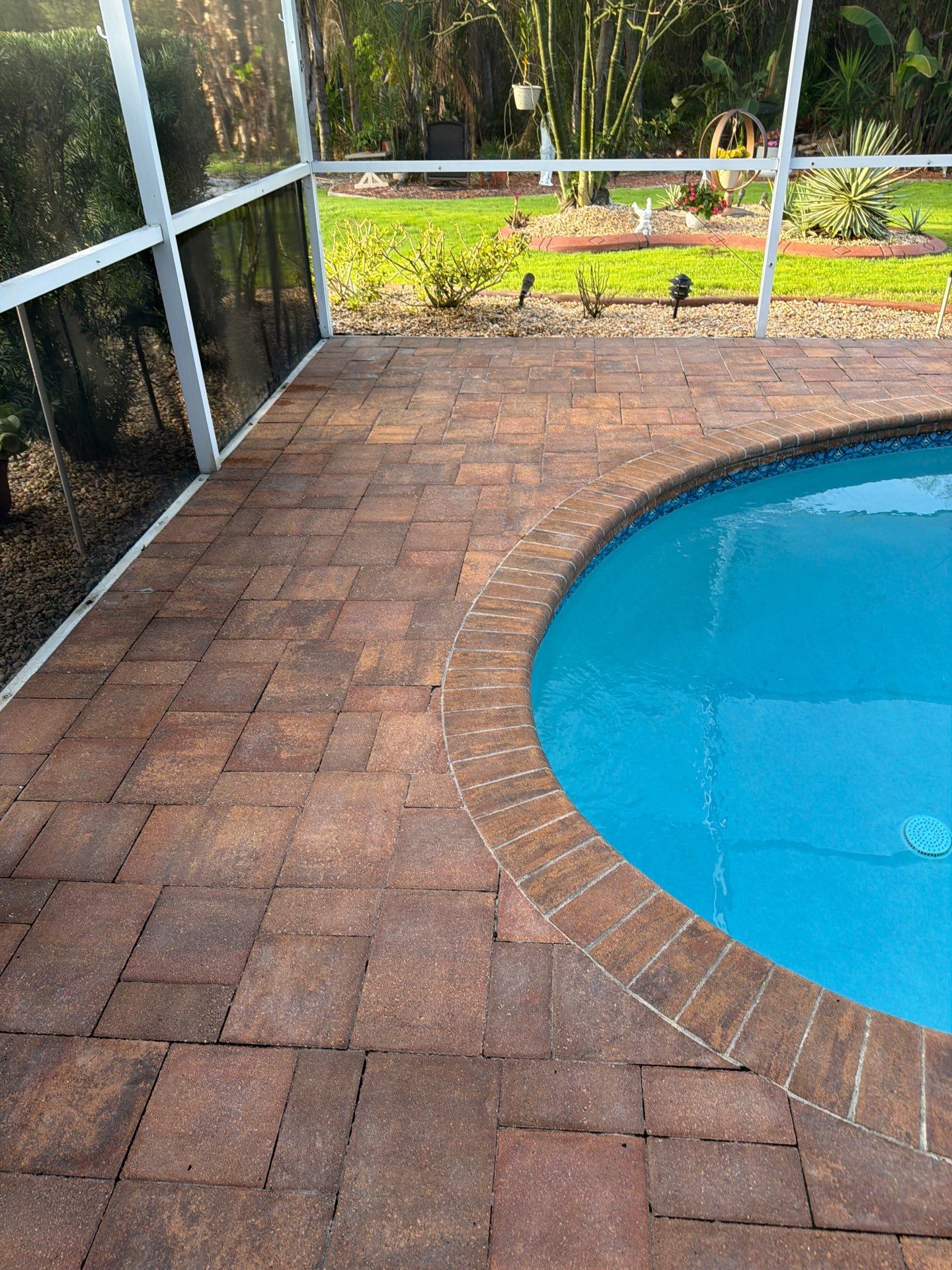 Paver Sealing and Striping for Sun City Center Pool Deck by Supreme Paver Experts