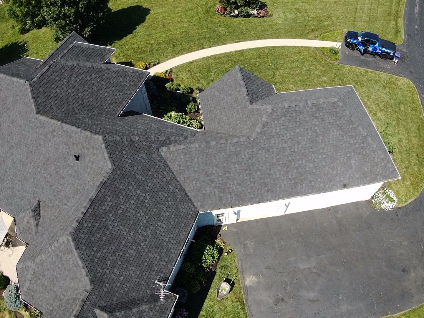 Residential Roofing Installation using Atlas Pinnacle Black Shingles by 614 Exteriors