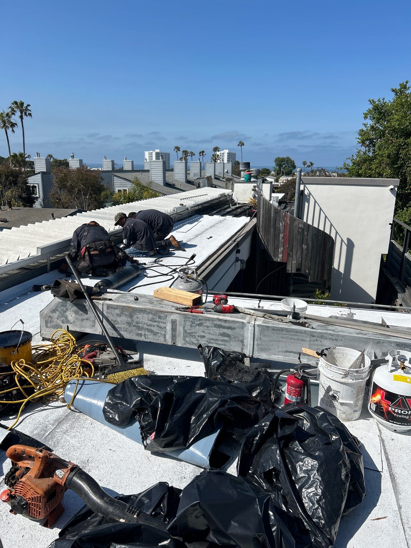 Residential Roofing Installation using Polyglass Torch Down Roofing System by Hull Brothers Roofing