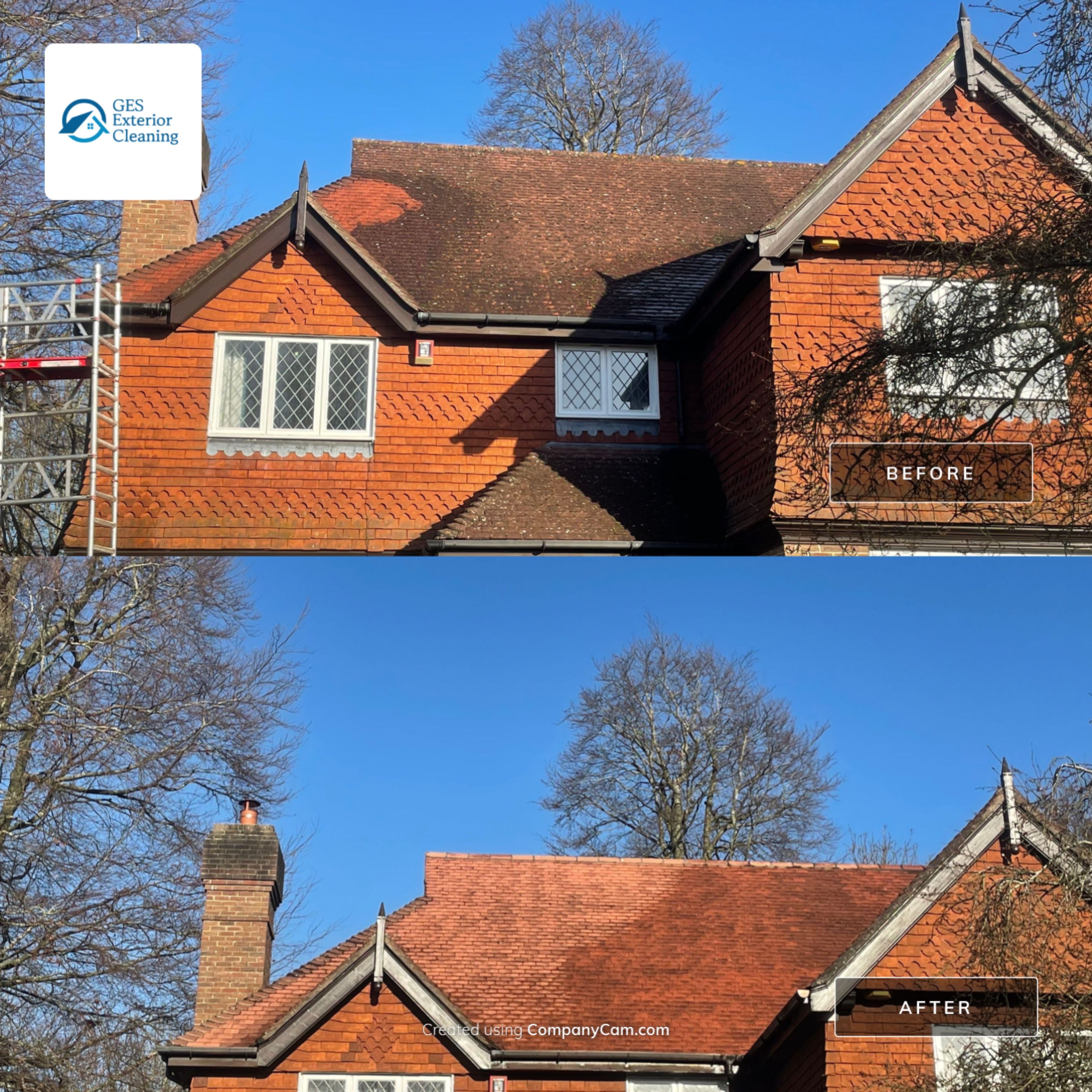Roof Clean using Honda 15lpm Low Pressure Washing Machine by Ges Exterior Cleaning ltd