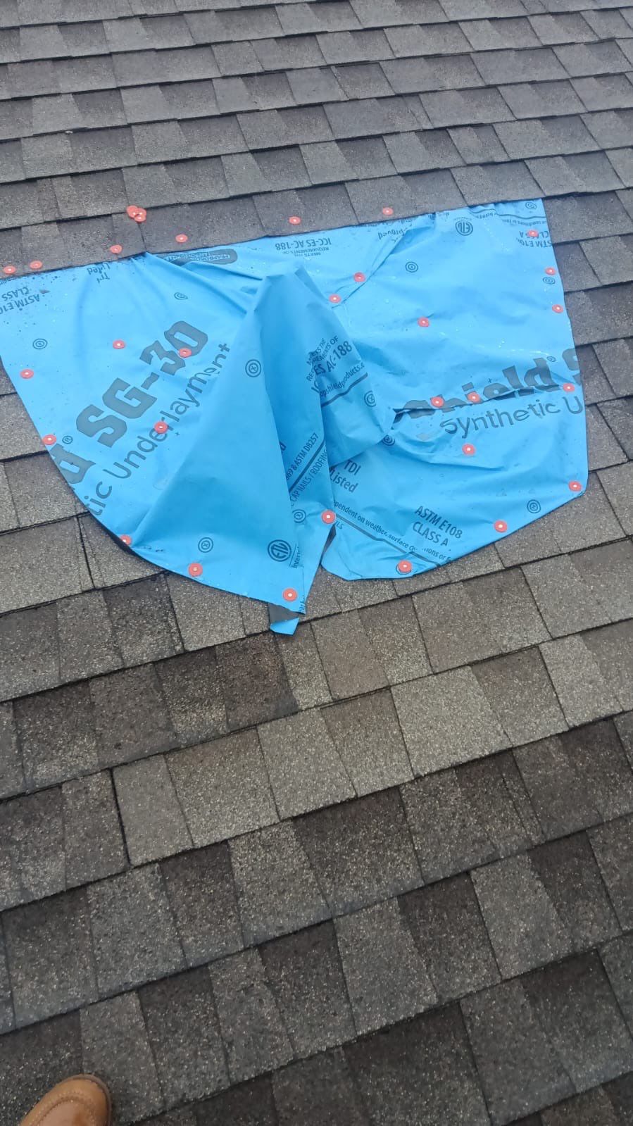 Hail Damage using Owen's Corning Duration (Lifetime) Shingles by Roof Repair Company