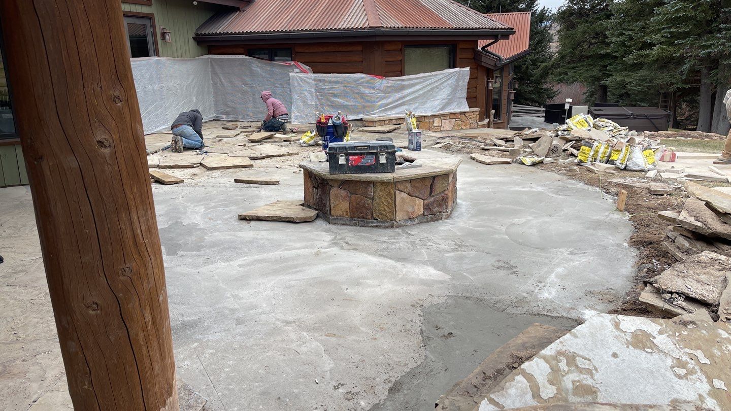 Patio Repair / Hot tub Install  by Roaring Fork Property Group 