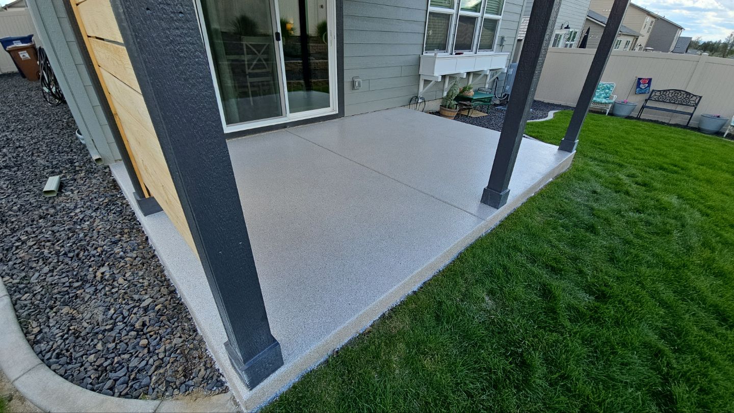 Patio Transformation using Sandstone by Croc Coatings, LLC