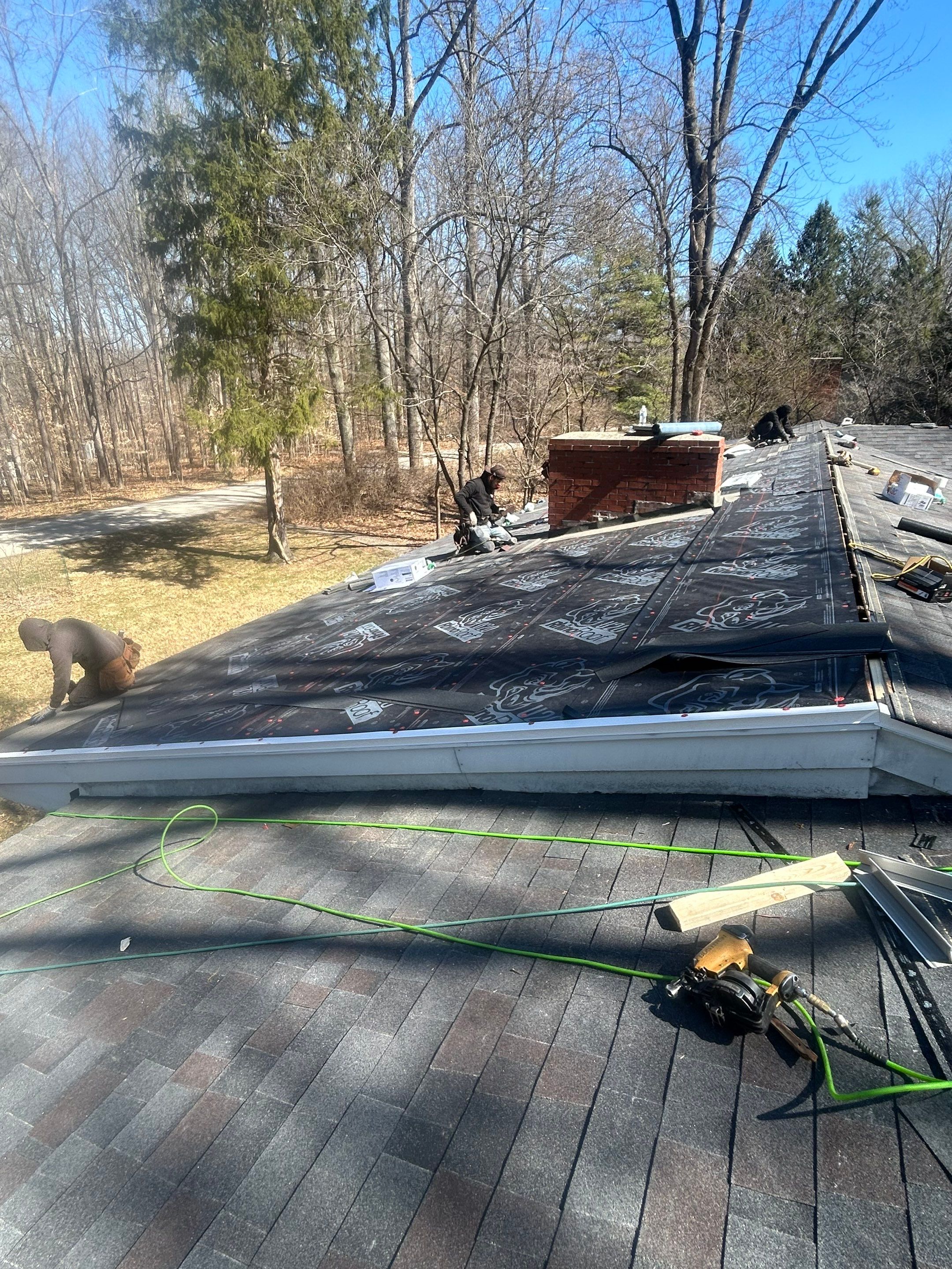 Residential Roofing Installation using Malarkey Vista AR Shingles (Black Oak) by Koontz Construction