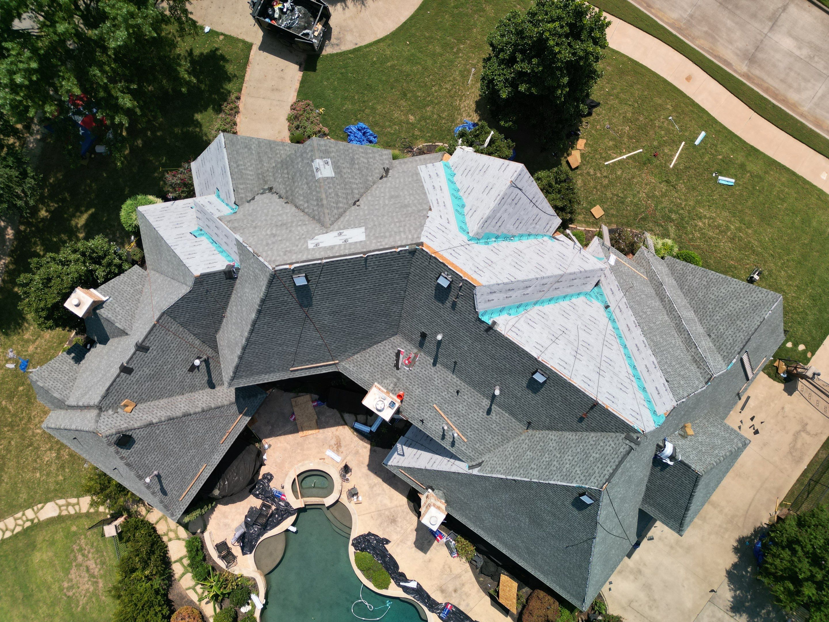 Southlake Texas Estate - Roof, Copper Awning and Gutter Project by First United Roofing & Construction