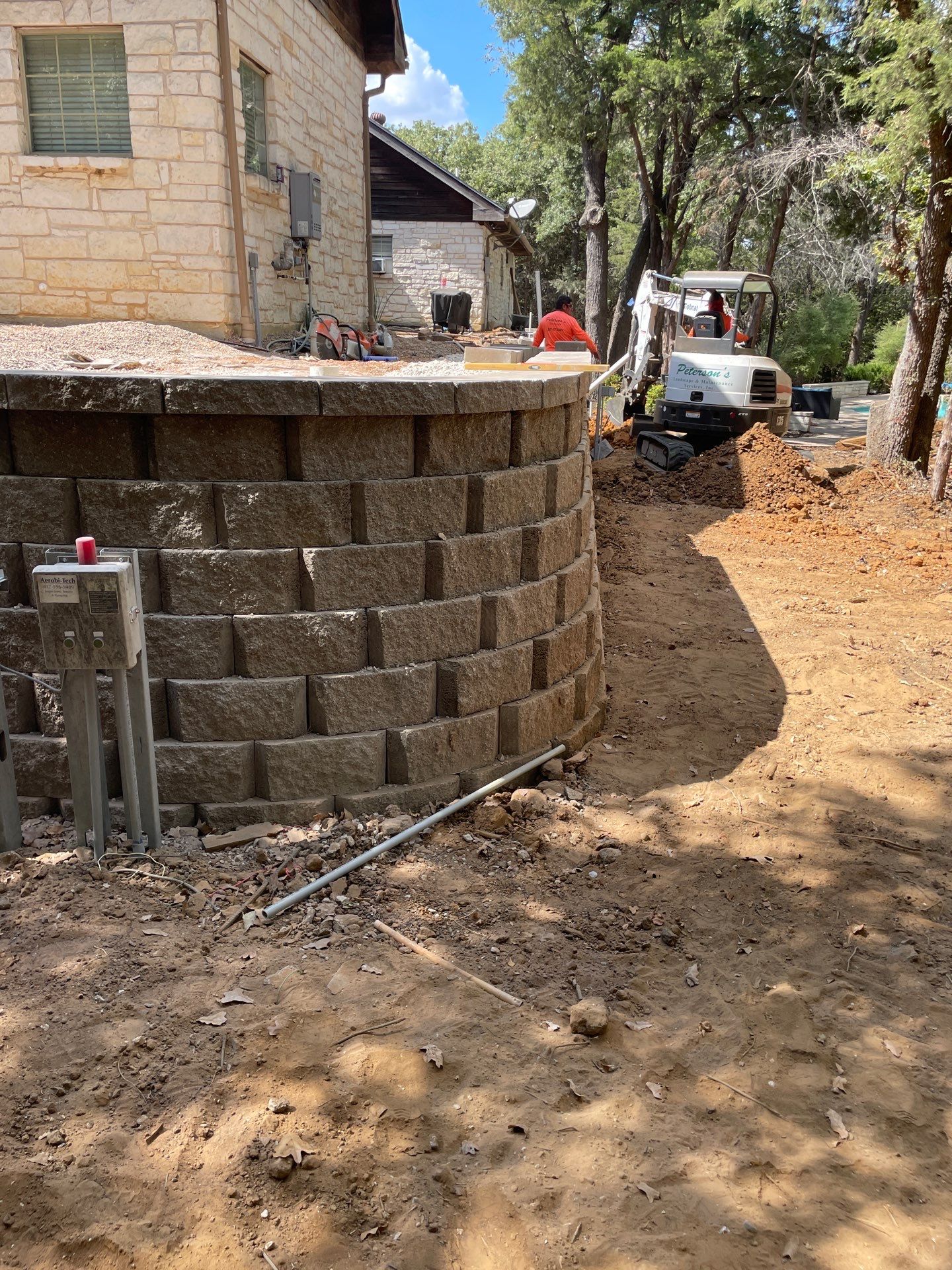 In Progress Retaining Wall Project by Peterson’s