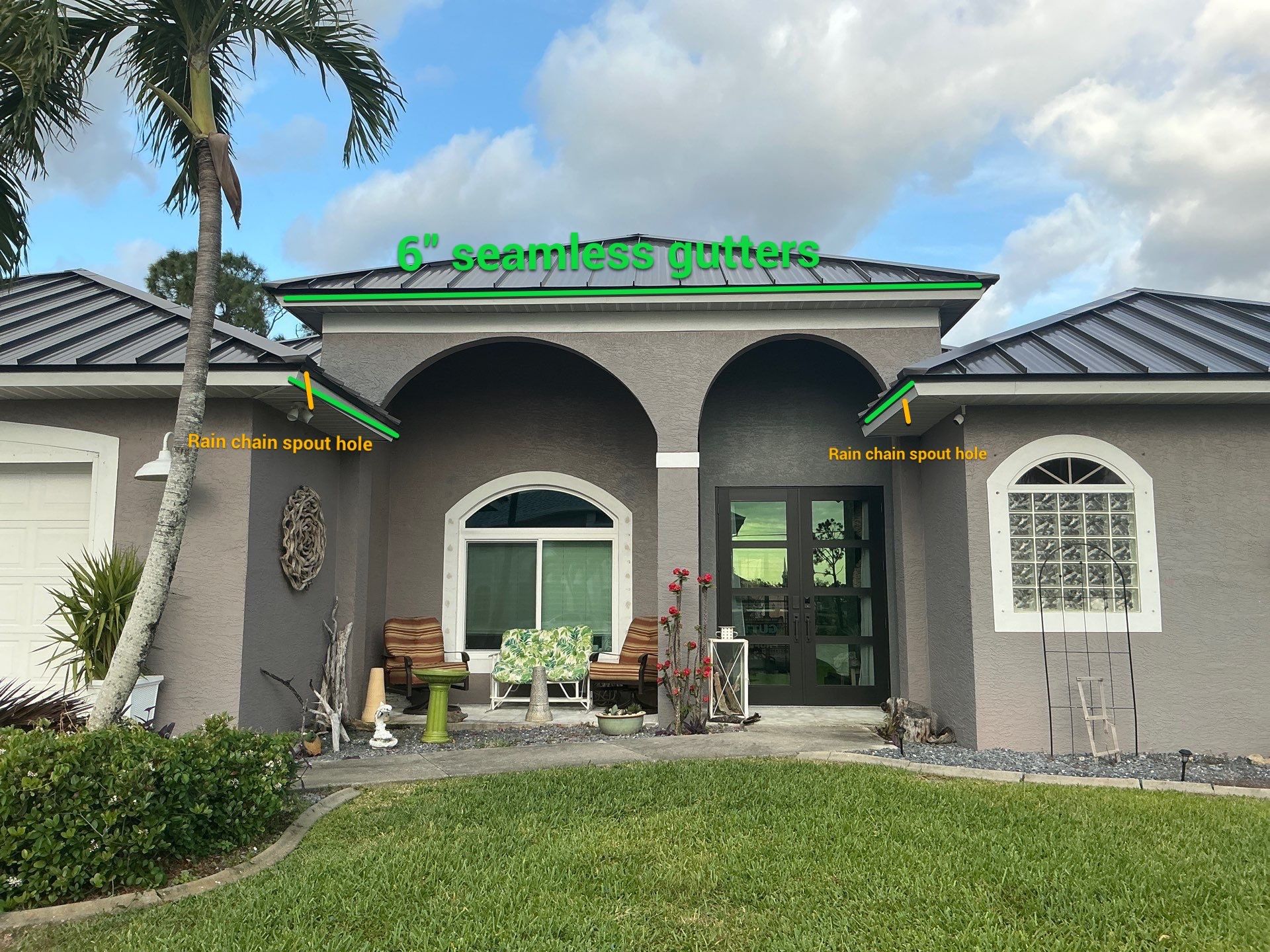 6 Inch Seamless Gutters using K-Style Seamless Gutters in Cape Coral FL by Gutter Professors