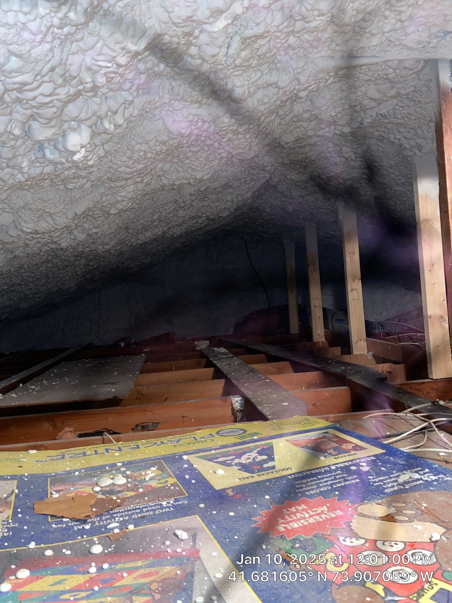 Attic Insulation using open cell spray foam by NYS Foam & Energy