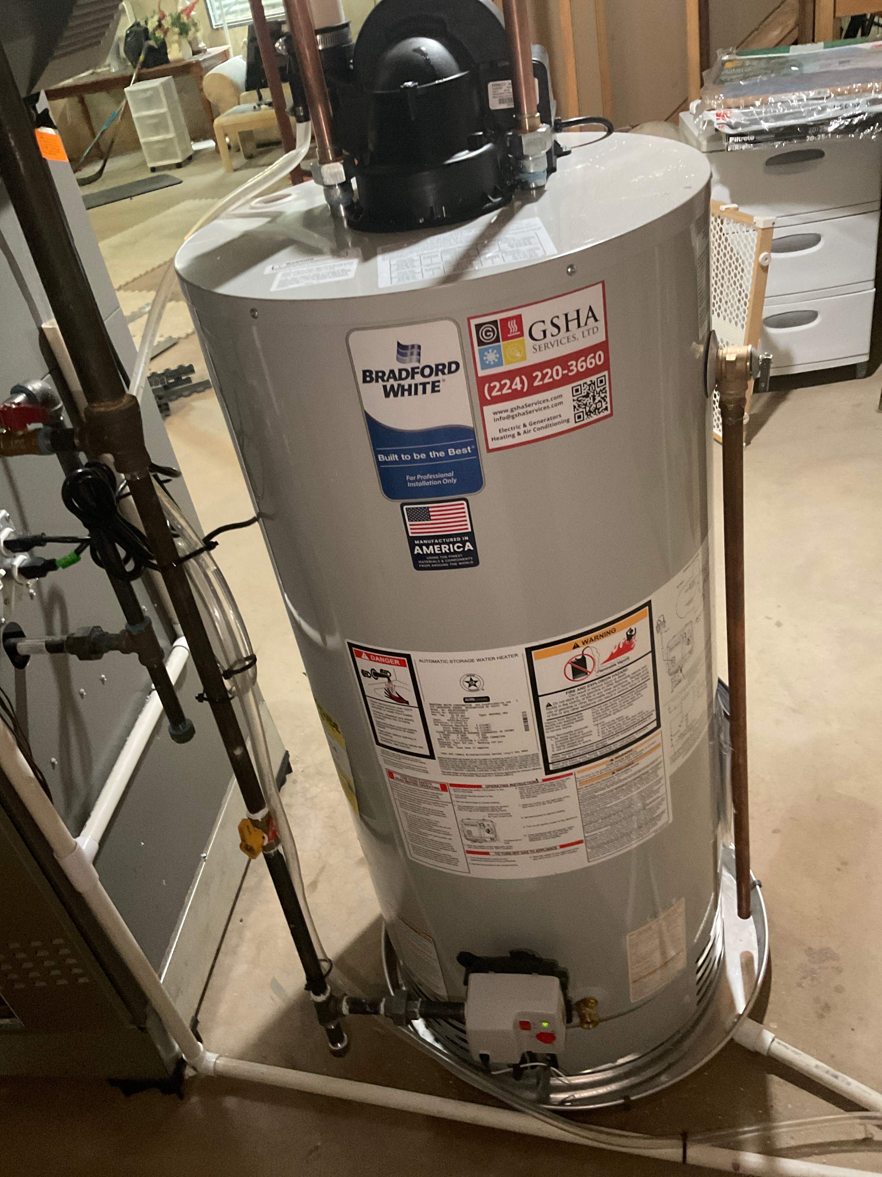 Bradford White Tank Water Heater Installation in Palatine, IL – Reliable Hot Water for Your Home by GSHA Services LTD