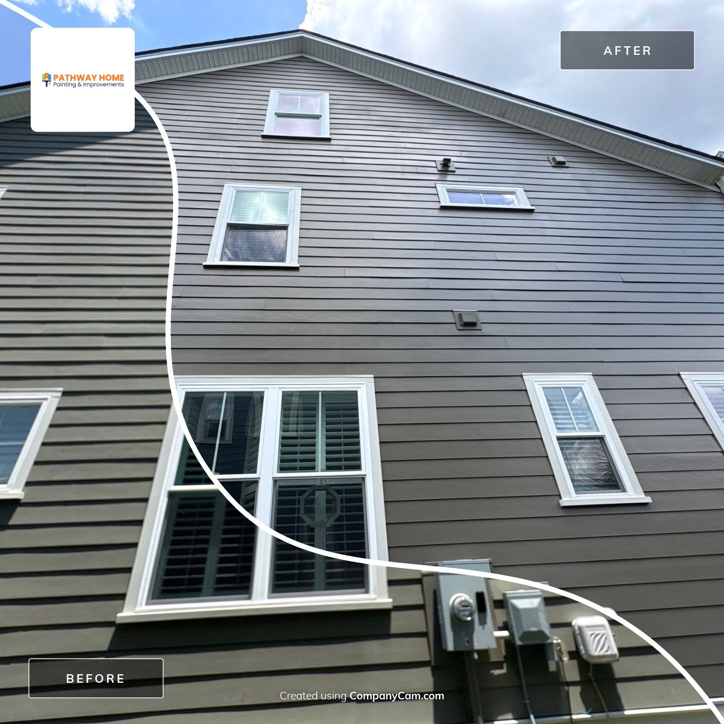Full Exterior Painting for Two-Story Mt Pleasant Residence by Pathway Home Painting & Improvements