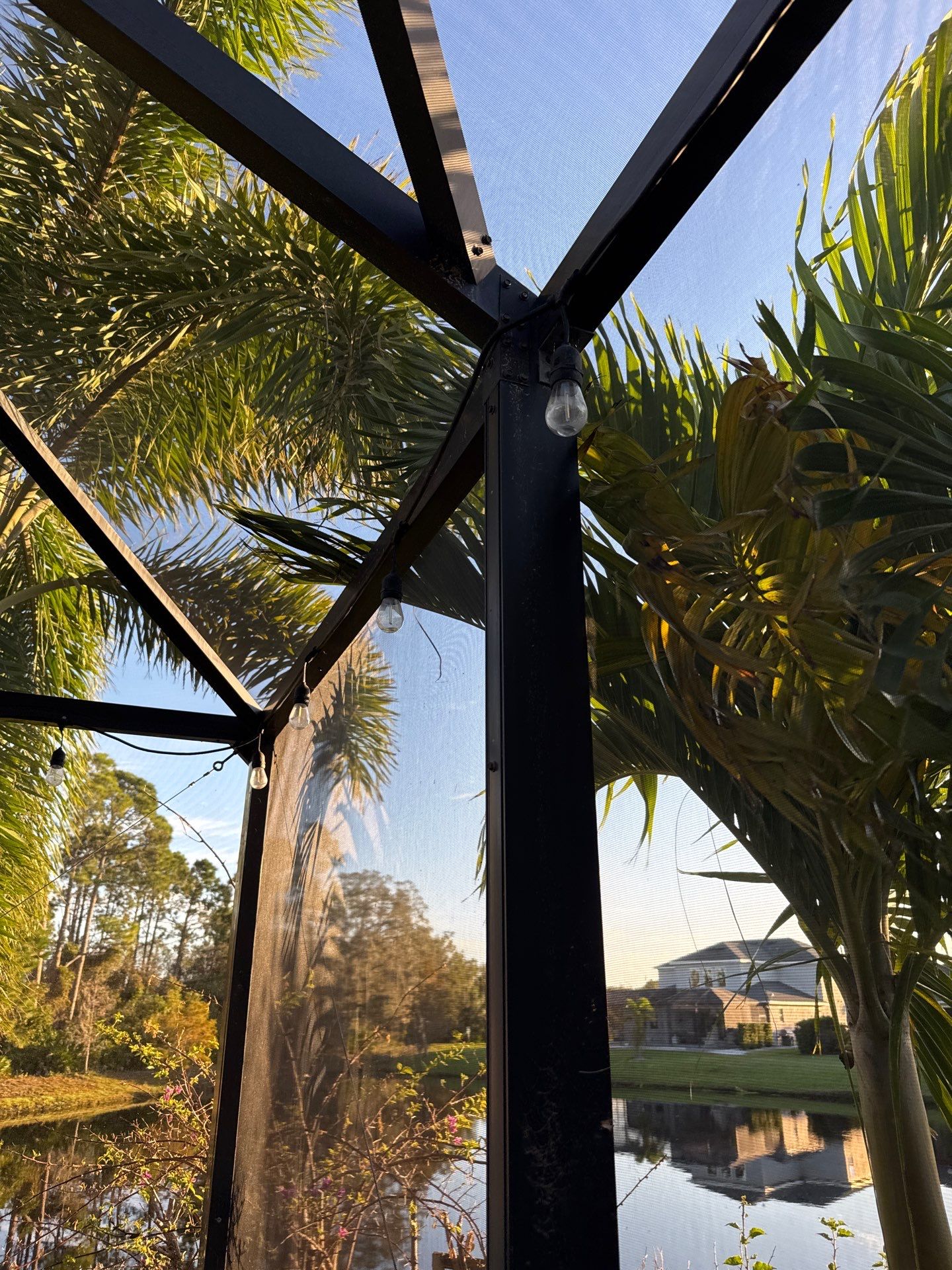 Travertine Pool Deck and Screen Enclosure Cleaning in Ellenton, FL | Oakleaf Hammock Community by Sunshine AquaWash