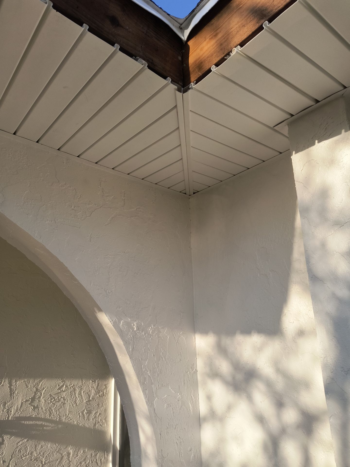 Aluminum White Soffit Installation in Sarasota FL by Gutter Professors