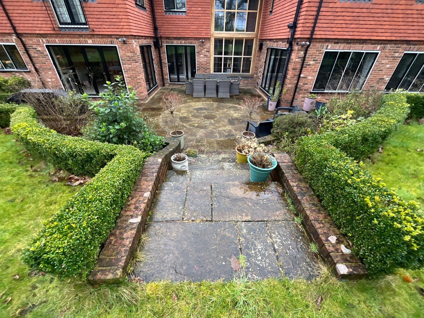 Patio Area Spring Clean using 18inch Whirlaway FSC by Ges Exterior Cleaning ltd