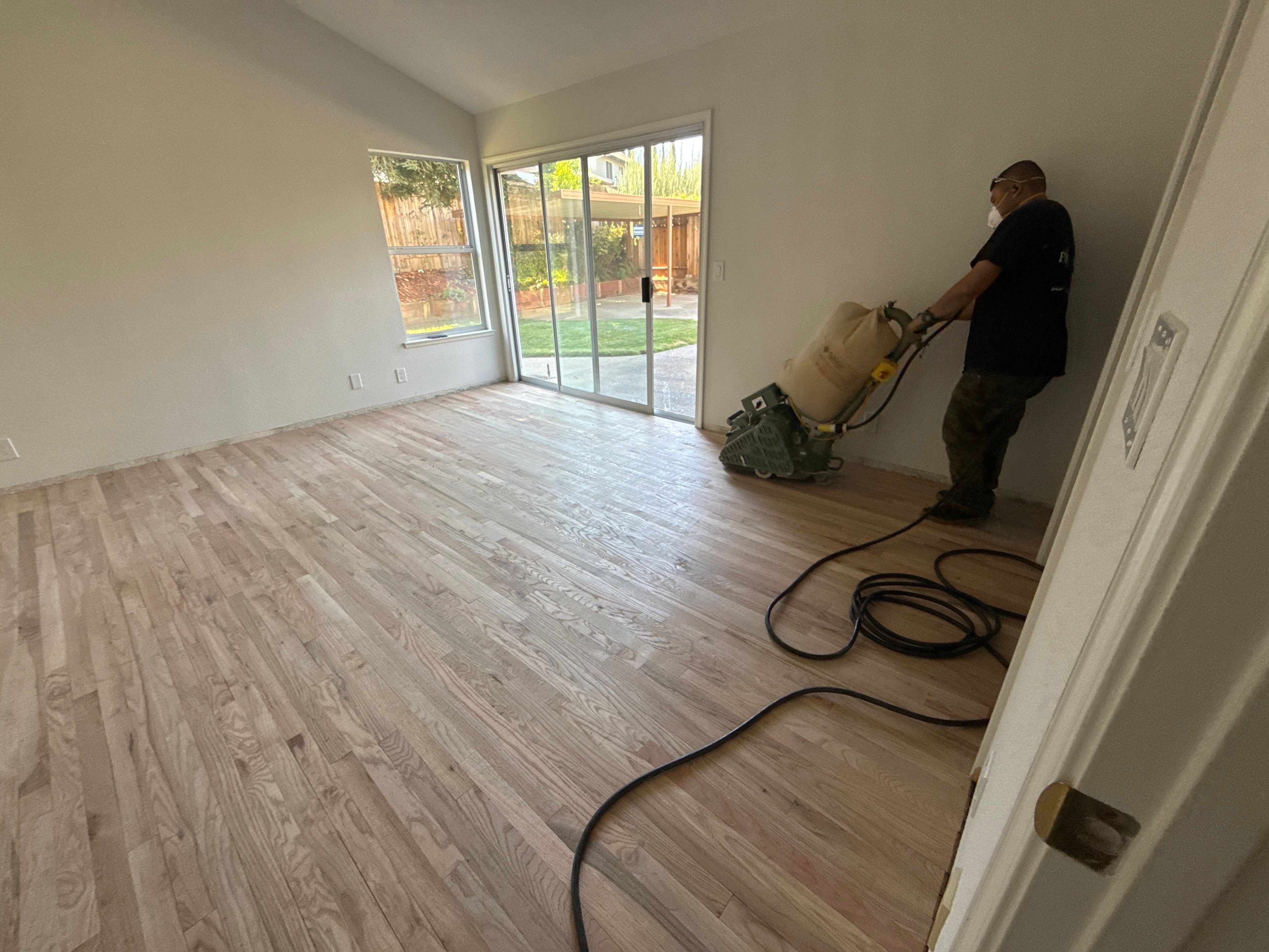 Custom Red Oak Hardwood Floor Installation and Finishing in Roseville by Footprints Floors South Sacramento