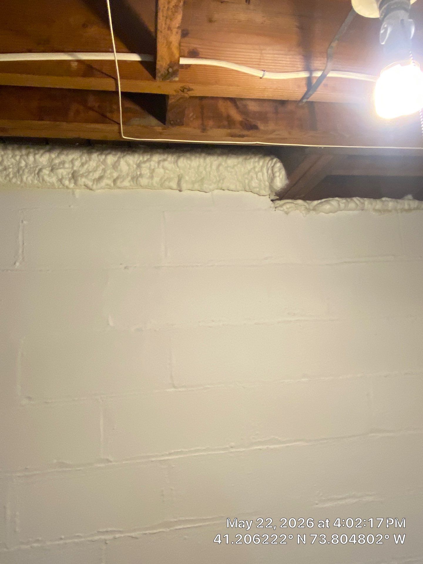 Rim Joist using open cell spray foam by NYS Foam & Energy