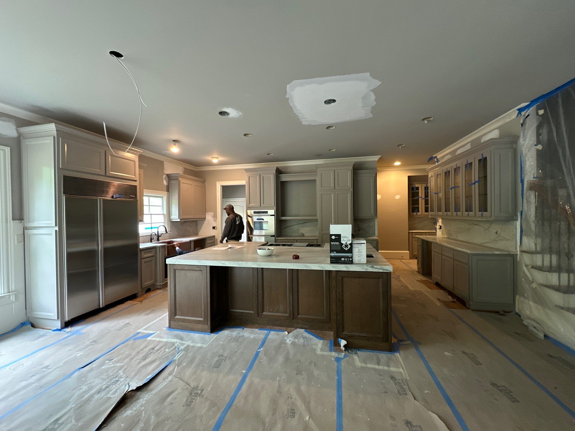 Cabinet Transformation – Kitchen & Living Room by Atlanta's Paint Doctor