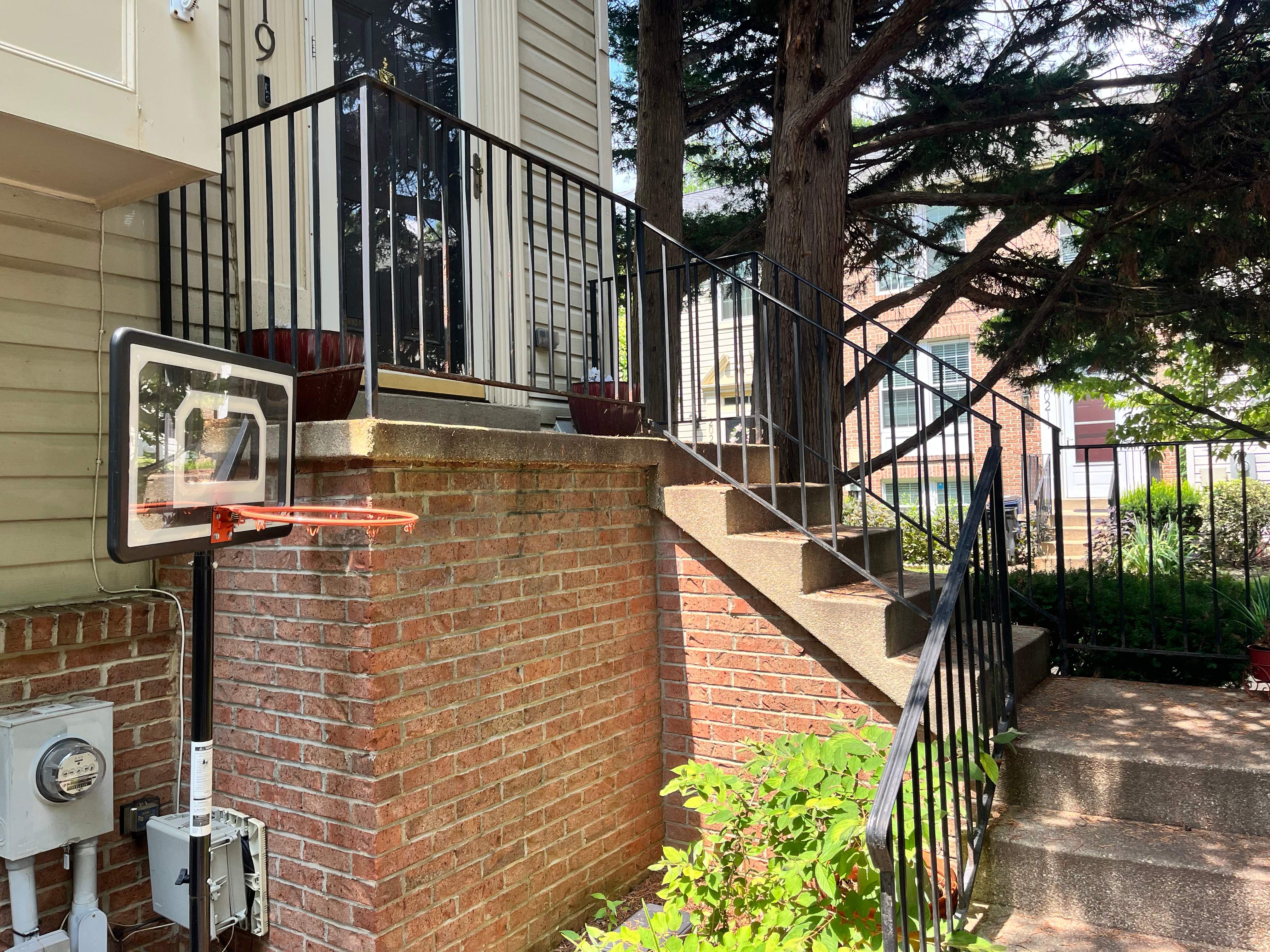 Black Metal Handrail Installation for Damascus Residential Entryway by Capitol Iron Works