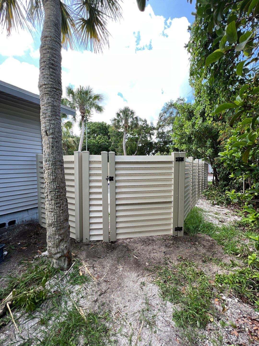 Sarasota, FL 6ft. Tall White Louvered Vinyl Privacy Fence by Asap fence and gates, LLC