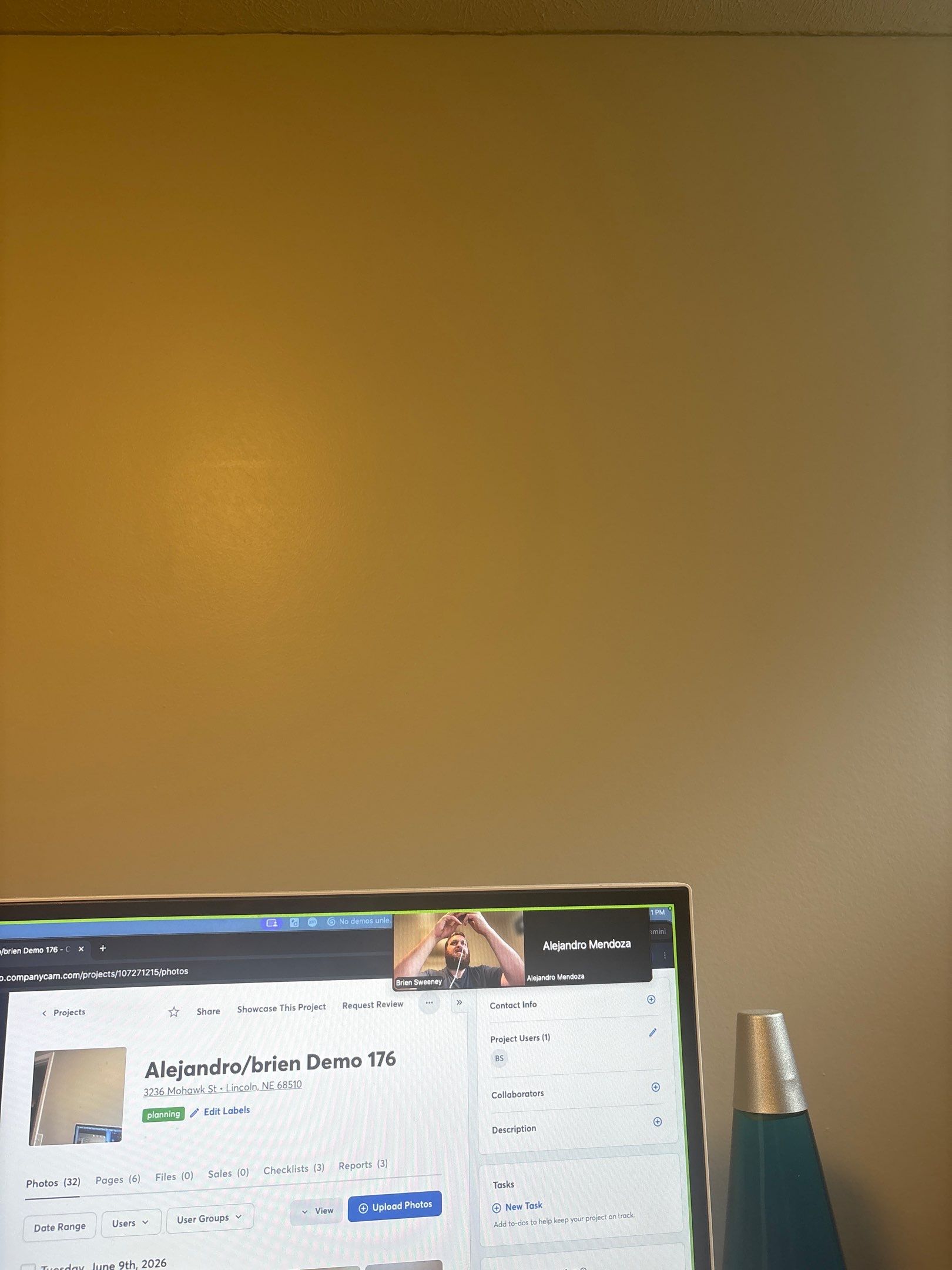 Basement Home Office Planning and Interior Assessment in Lincoln by CompanyCam Sales Demo