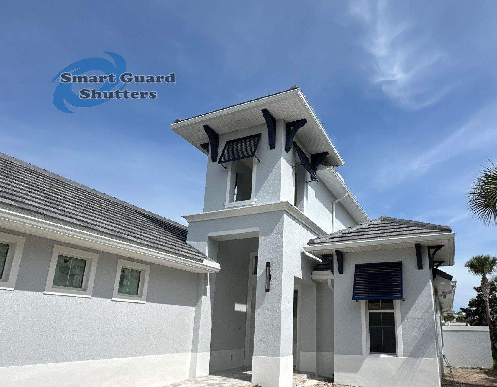 Decorative Bahamas in Steel Blue by Smart Guard Shutters