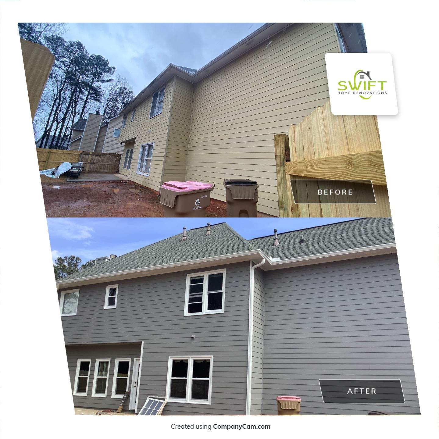 Comprehensive Exterior Renovation Featuring James Hardie Siding in Suwanee by Swift Home Renovations