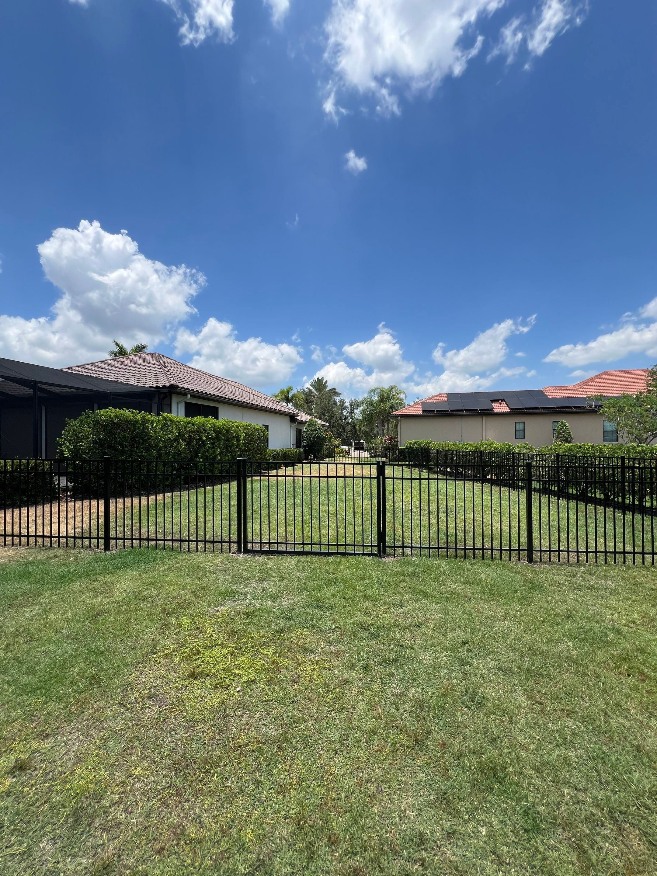Aluminum Fence Installation using Black 3 Rail Aluminum Fence by Asap fence and gates, LLC
