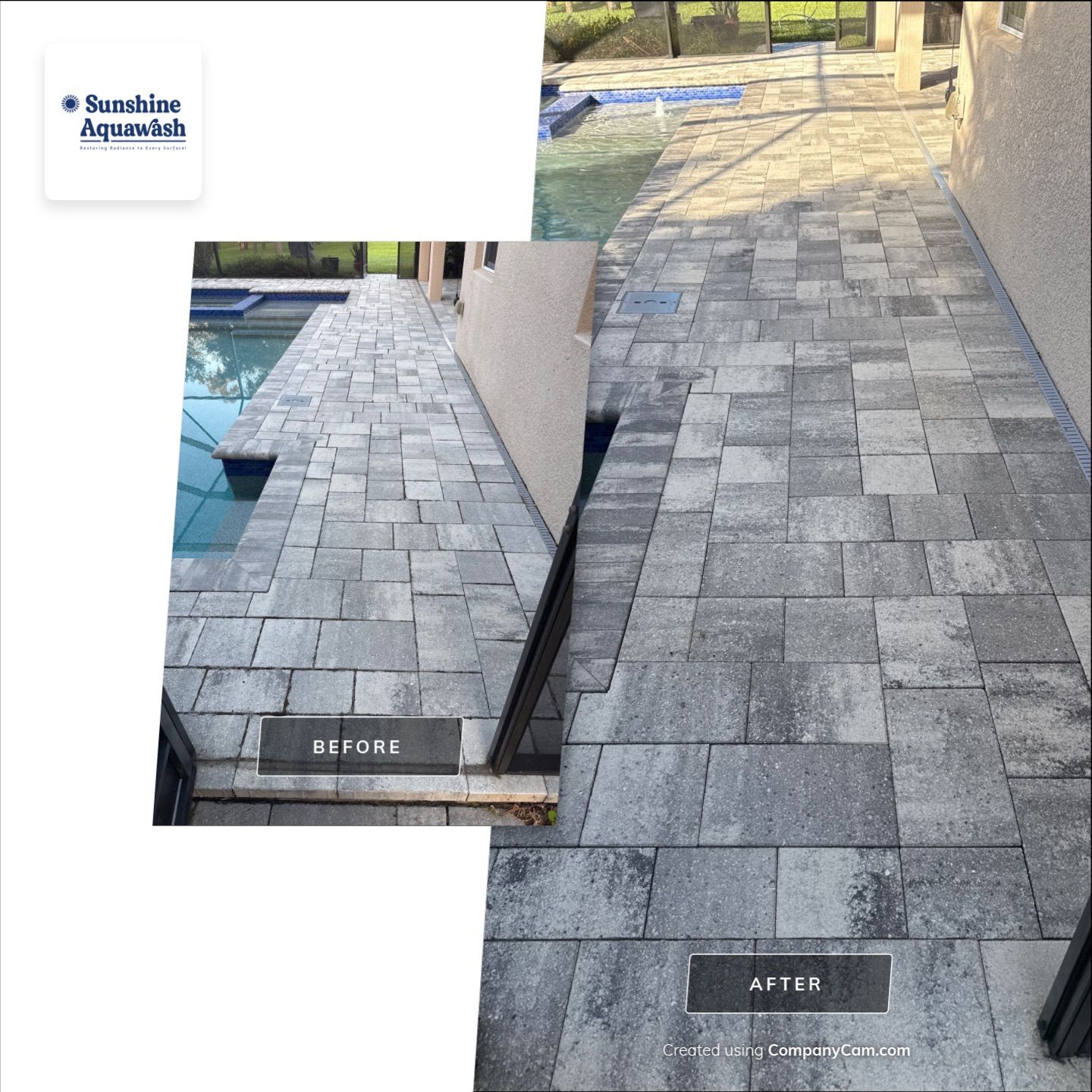 Paver Pool Deck Cleaning in Ellenton, FL by Sunshine AquaWash