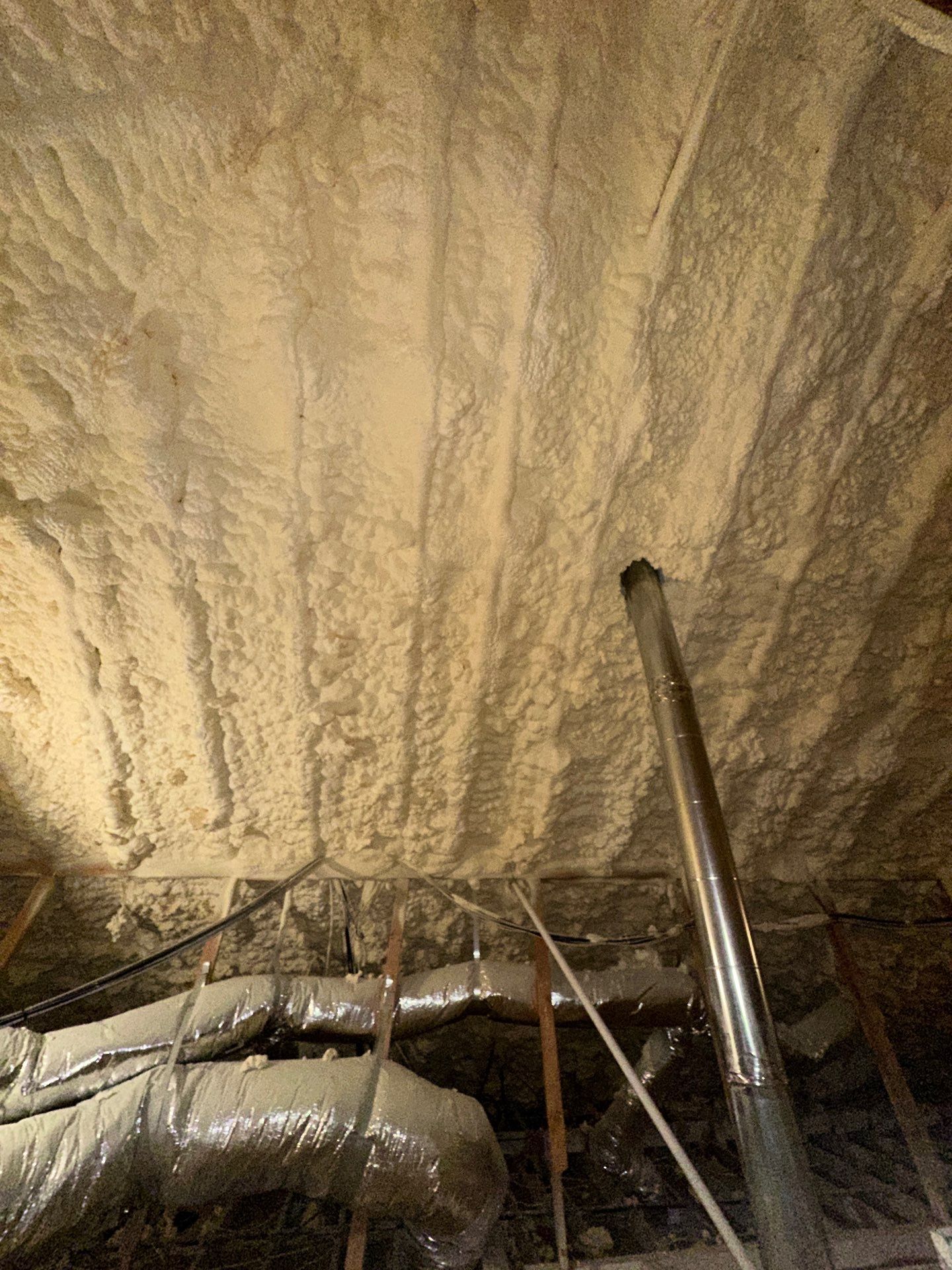 Spray foam insulation removal & re spray by Apex Insulation Solutions