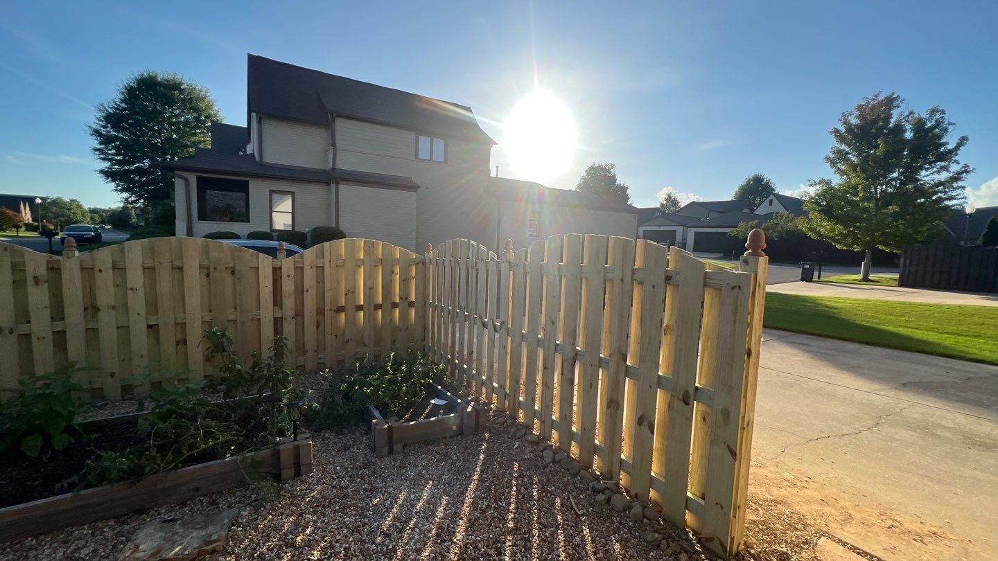 Chase Lake - Arched Shadowbox Fence by Pillar and Pine