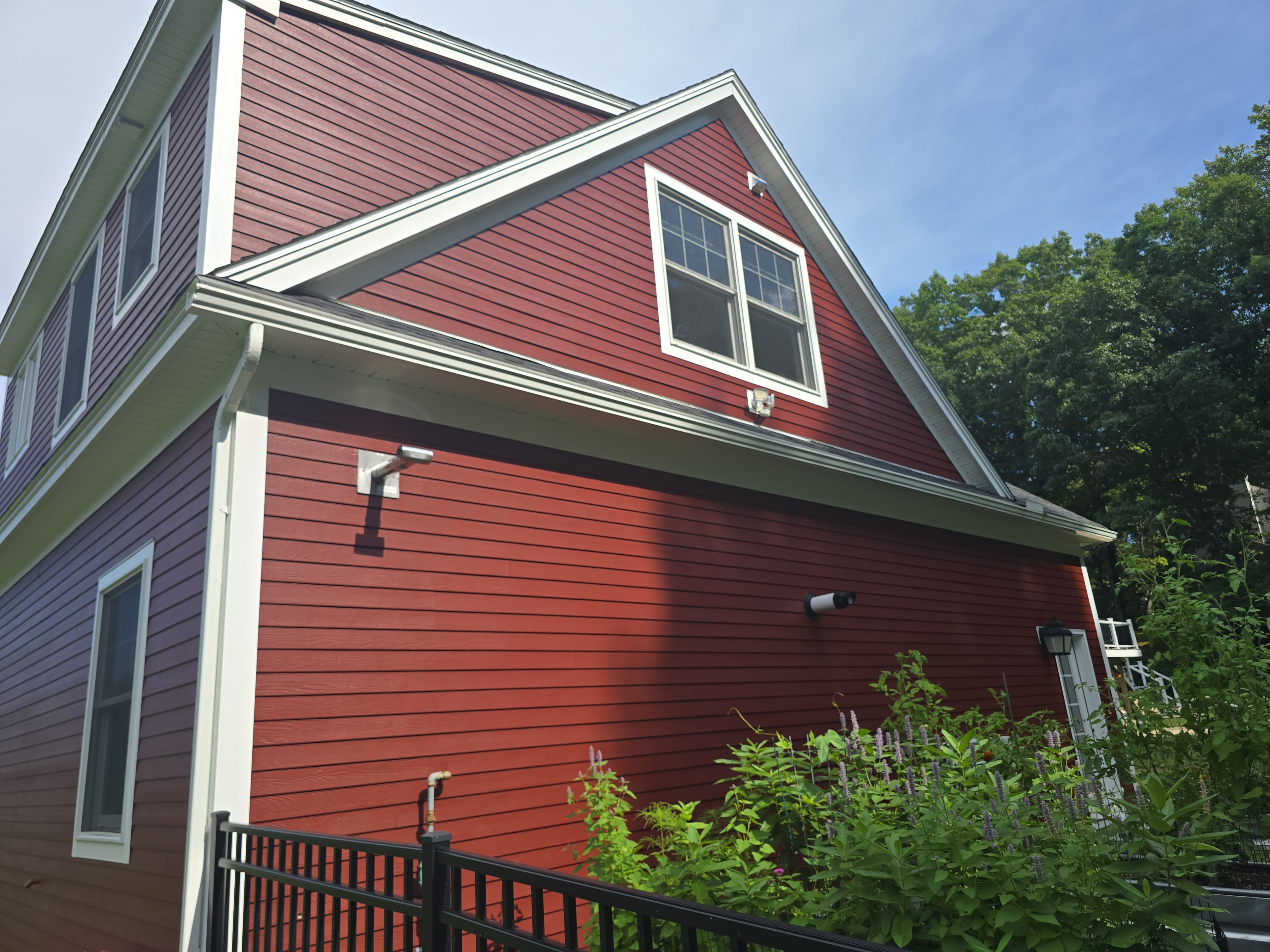 Full Exterior Painting for Bedford Farmhouse and Carriage House Garage by The Persnickety Painters