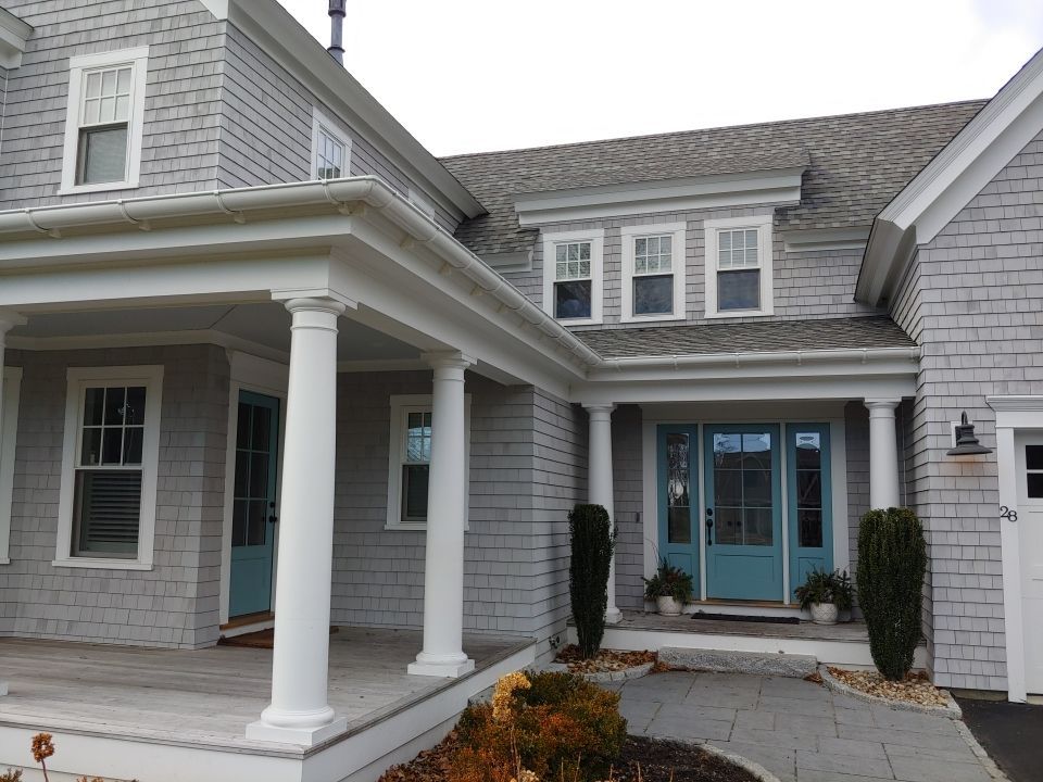 Duxbury, MA Gutter Installation using 6" Half Round Aluminum Gutter on Crown Moulding Wedges by Gutter Pro Enterprises