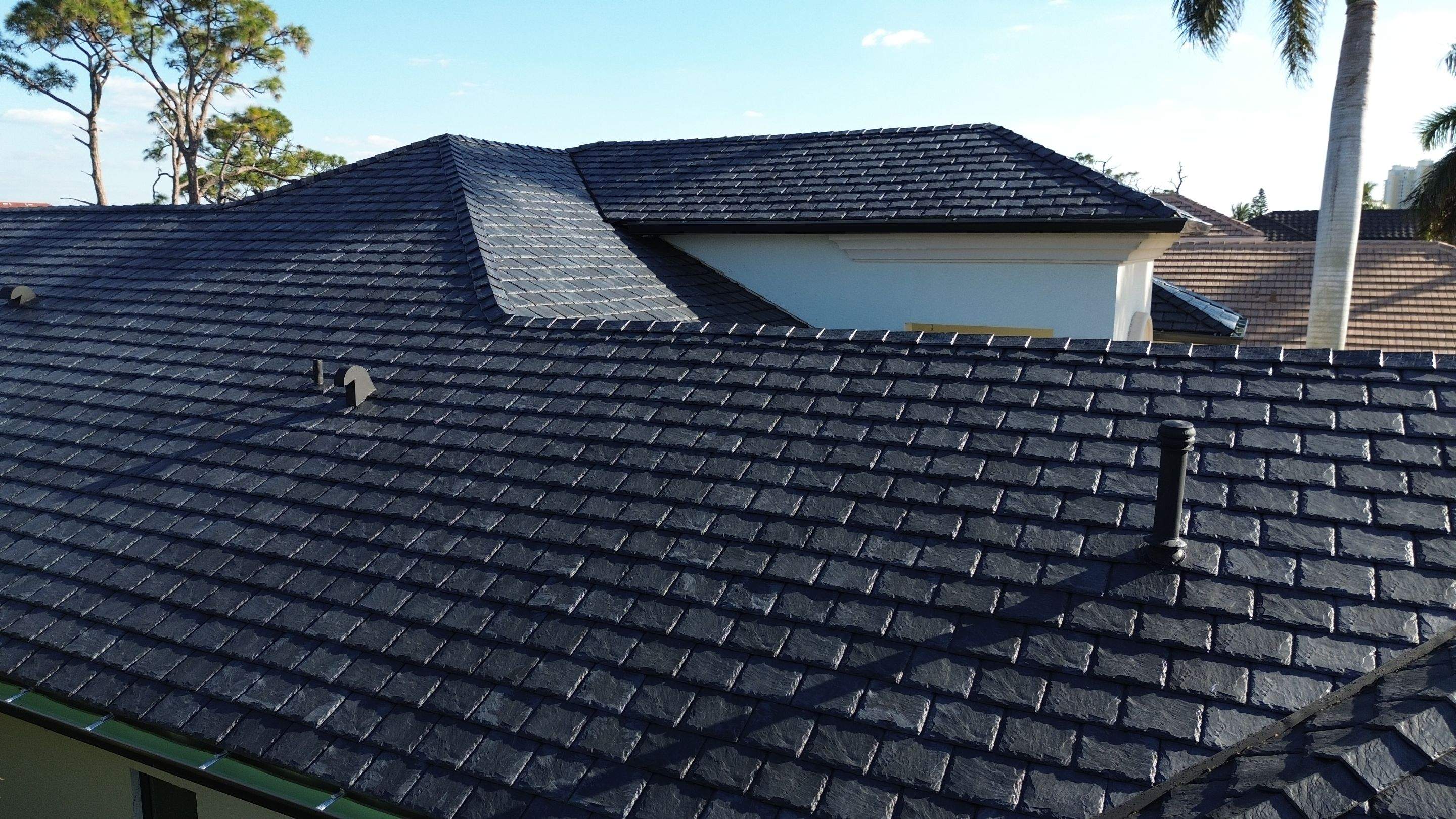 Residential Roofing Installation using Brava Slate Tile in Estero, Florida by International Roofing