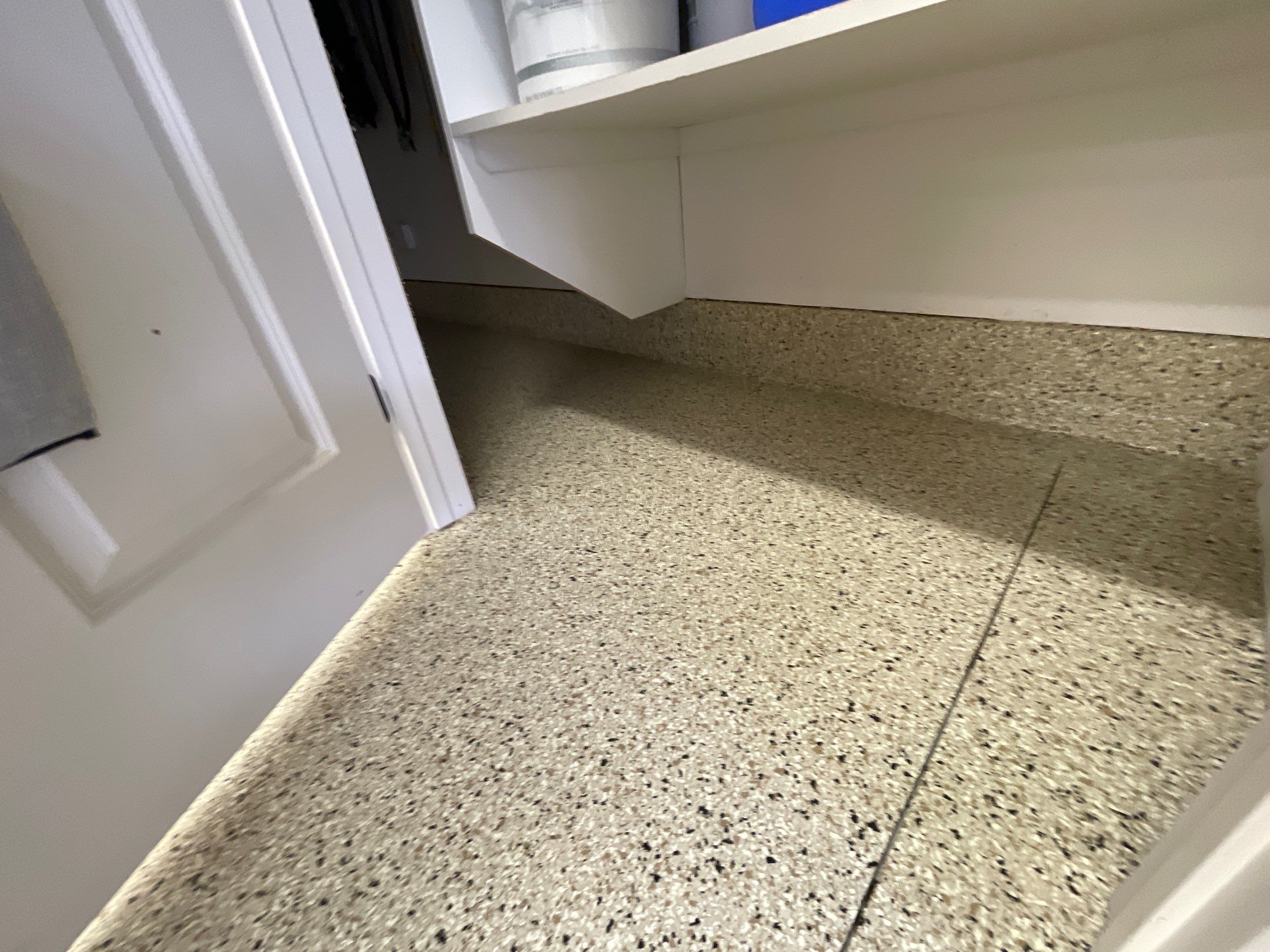 Garage Transformation using Driftwood Colorway by Croc Coatings, LLC