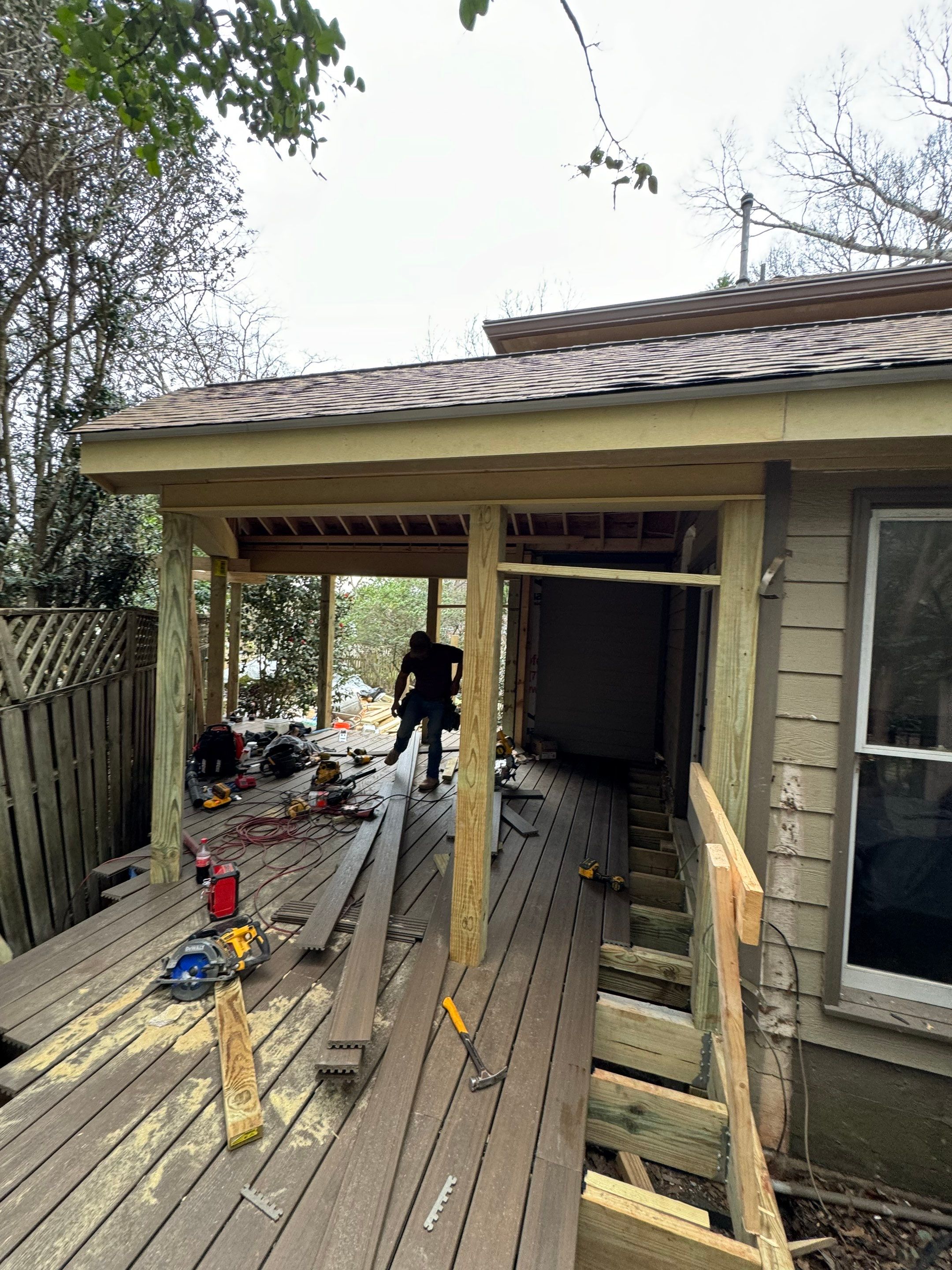 Custom Screened Porch Addition with Vaulted Wood Ceiling in Decatur by Swift Home Renovations