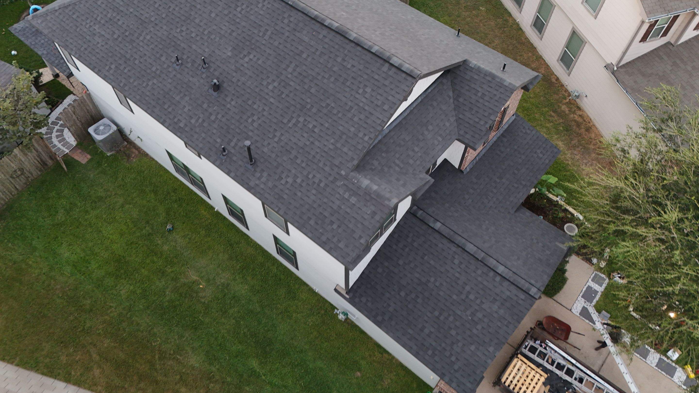 Charcoal Roof on Modern Farmhouse — Cypress, TX by PL Roofing & SB Roofing, LLC.
