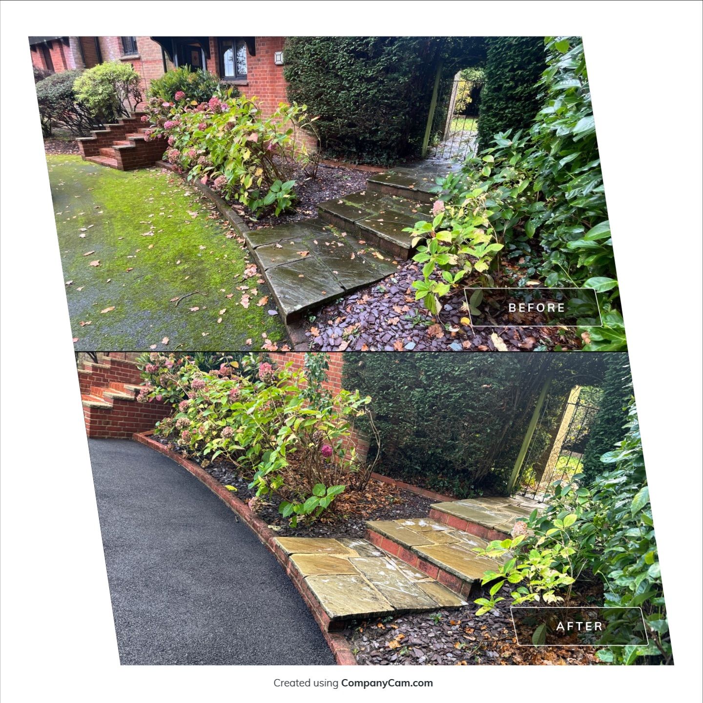 Driveway and Rockery clean using Honda 15lpm Low Pressure Washing Machine by Ges Exterior Cleaning ltd