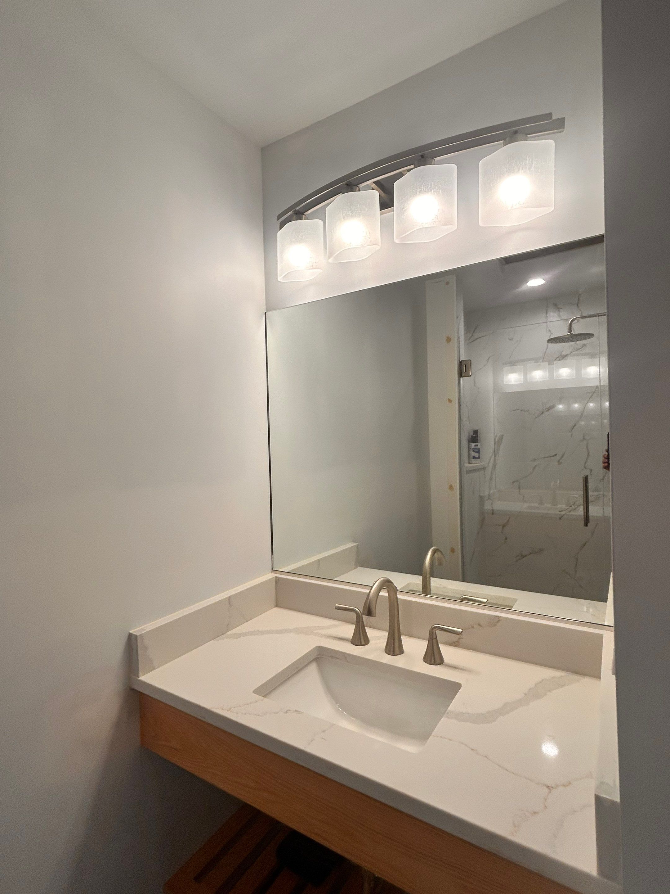 Shower Enclosure Tempered Shower Glass and Mirror by Cheshire Glass Company