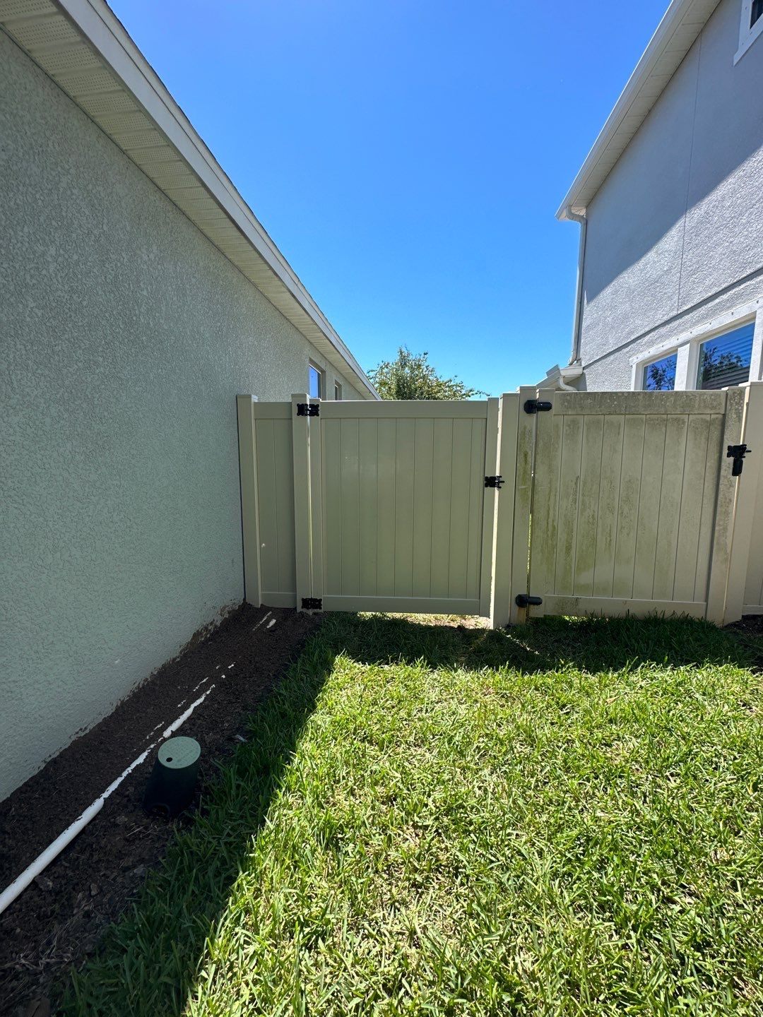 Aluminum Fence Installation using Black 3 Rail Aluminum and Vinyl Privacy Fence  by Asap fence and gates, LLC