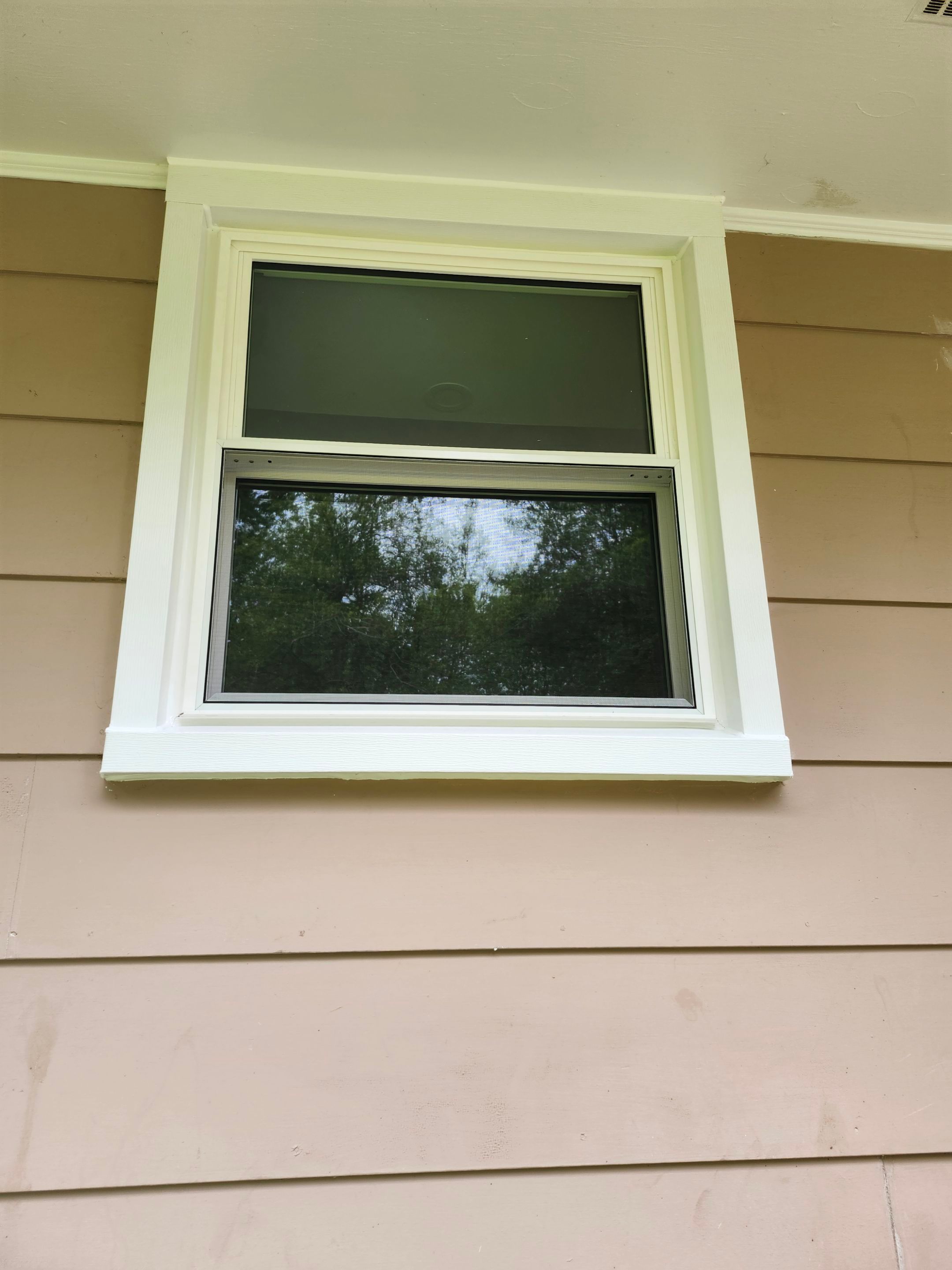 Bow window replacement with flat window by Window Depot of Annapolis