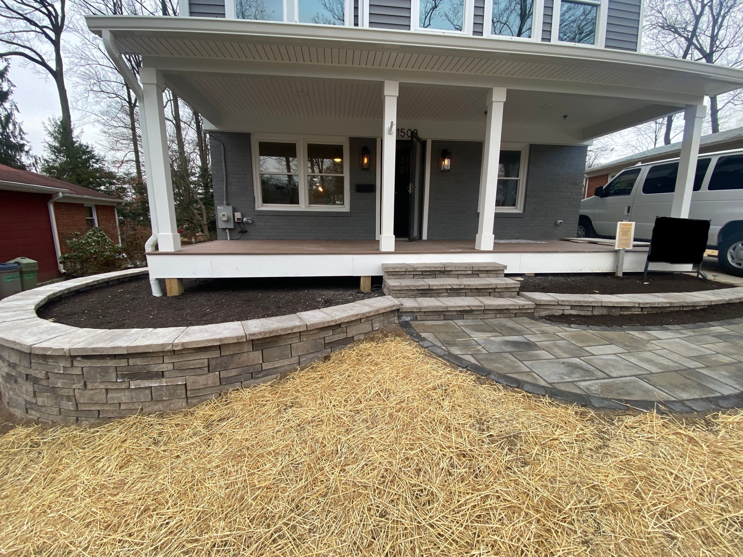 Retaining wall, walkway, small patio and landscape install  by The Smet Companies, LLC