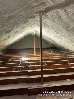 Attic Insulation using open cell spray foam