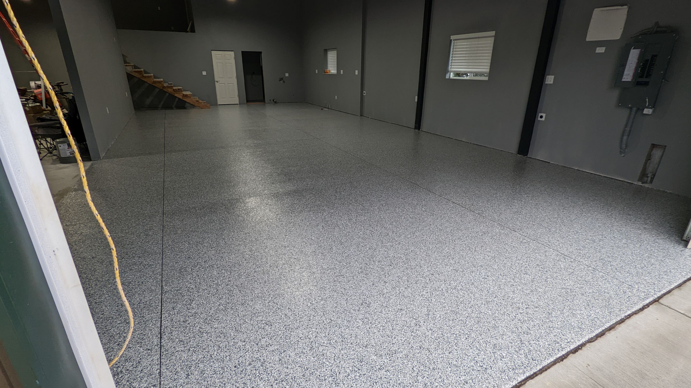 Garage Transformation using Slate Stone by Croc Coatings, LLC